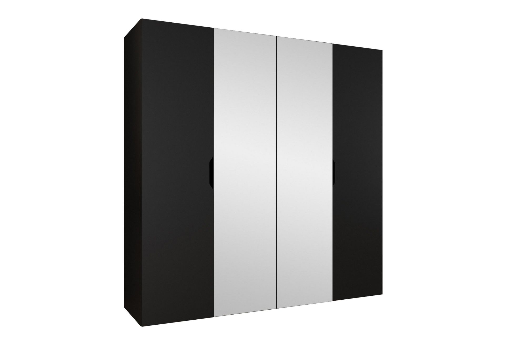 Abano Garderob m. Spegel 52x202 cm - Svart