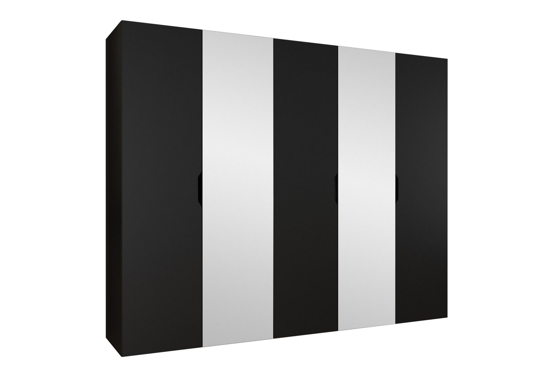 Abano Garderob m. Spegel 52x202 cm - Svart