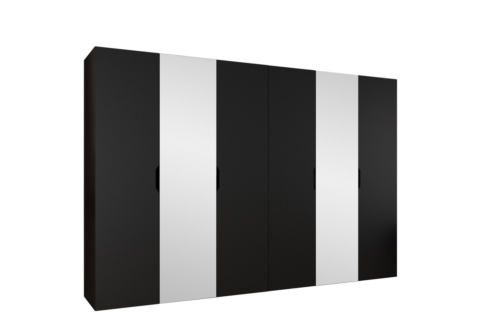 Abano Garderob m. Spegel 52x202 cm - Svart