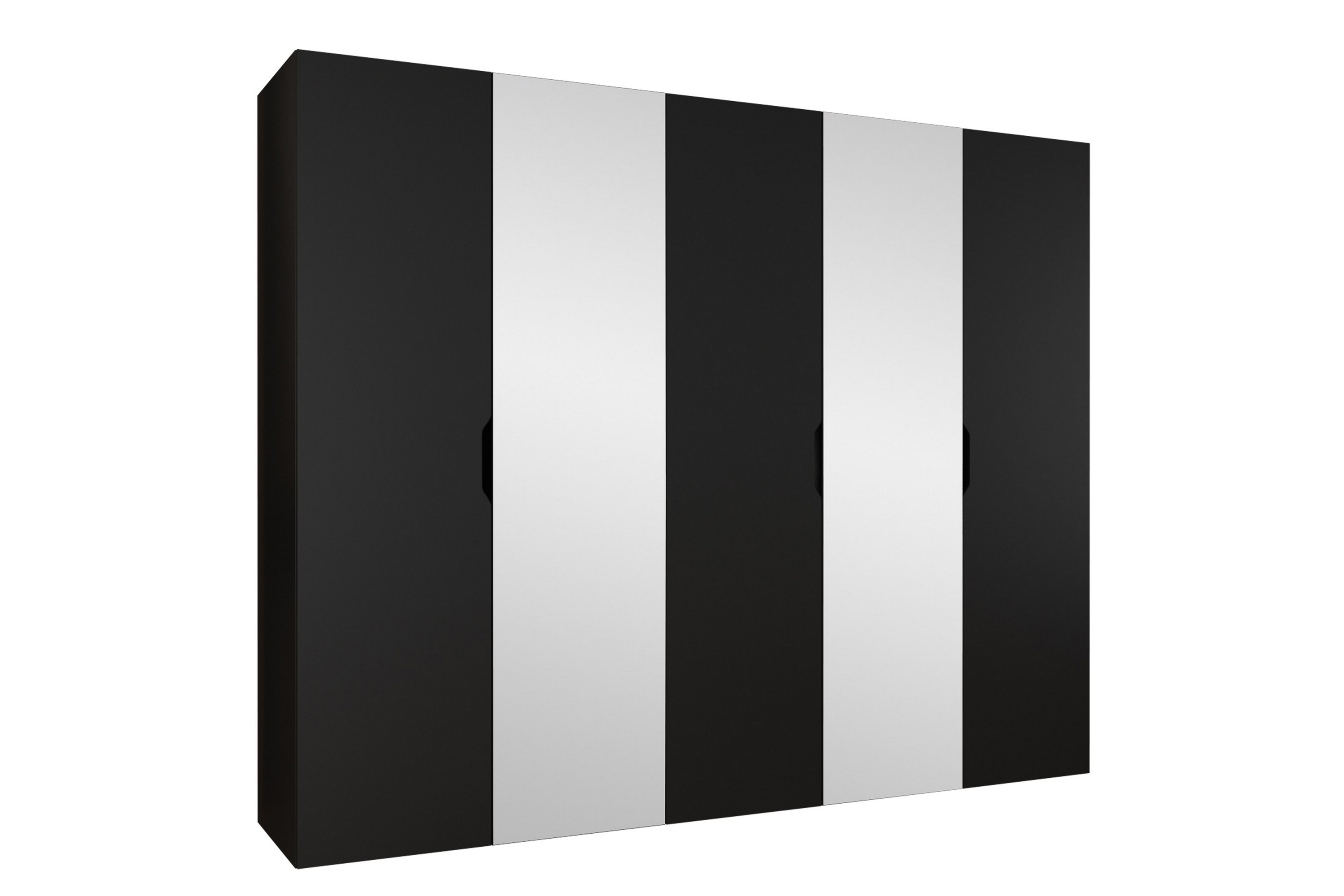 abano garderob m. spegel 52x202 cm - svart