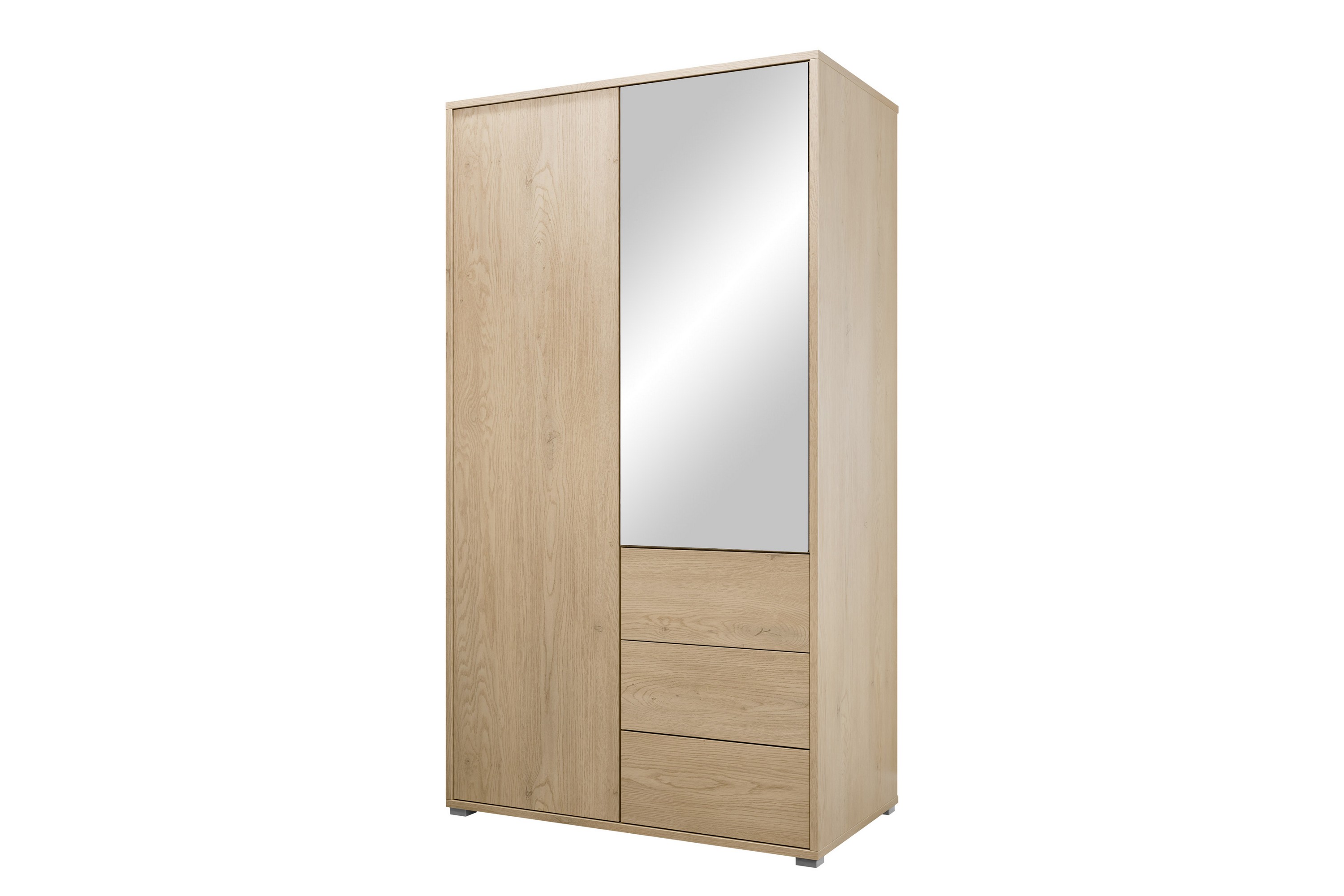 agawal garderob med spegel 100x175 cm - brun