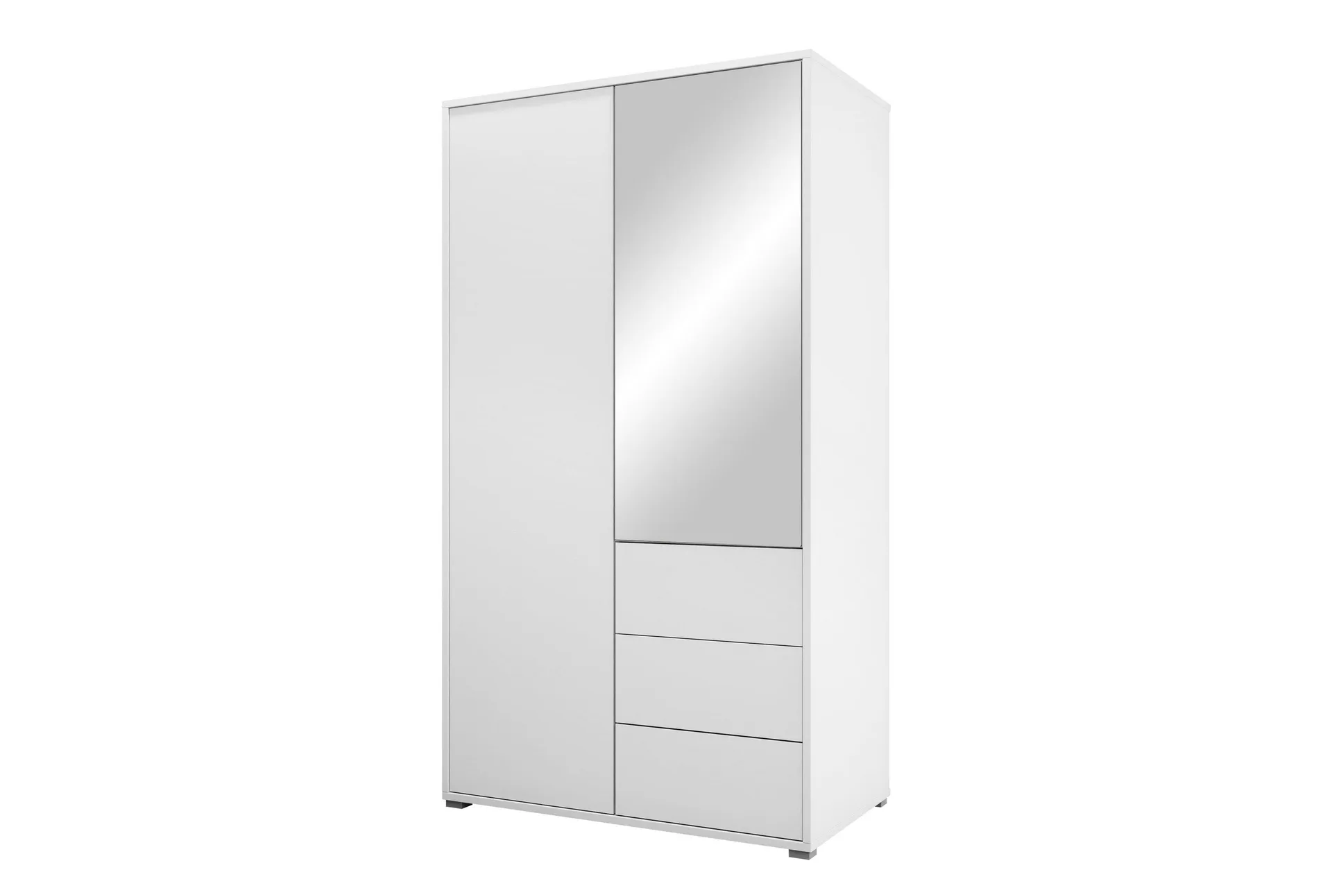 agawal garderob med spegel 100x178 cm - vit