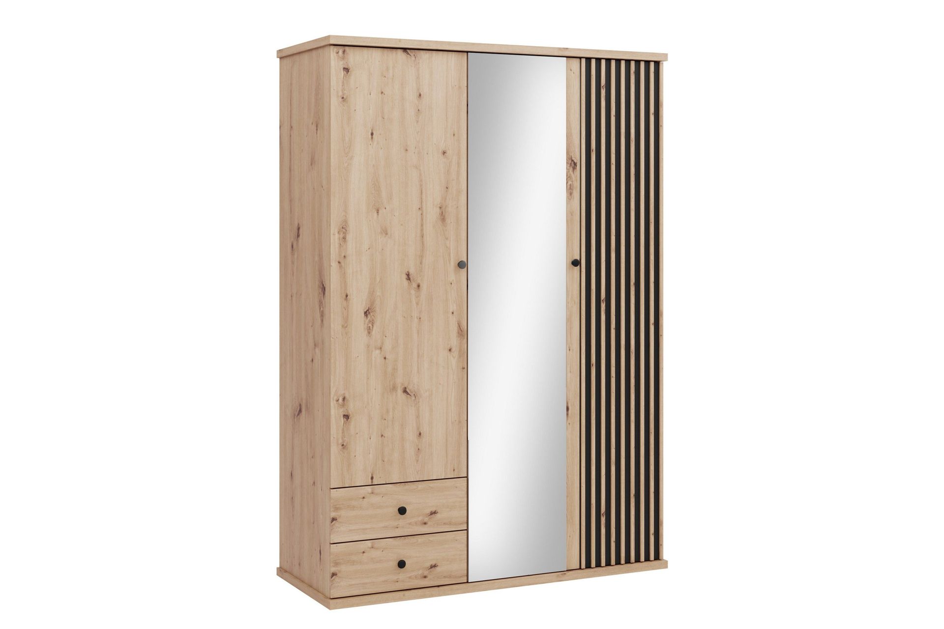 Aldbrough Garderob med Spegel 150x213 cm - Brun/Svart