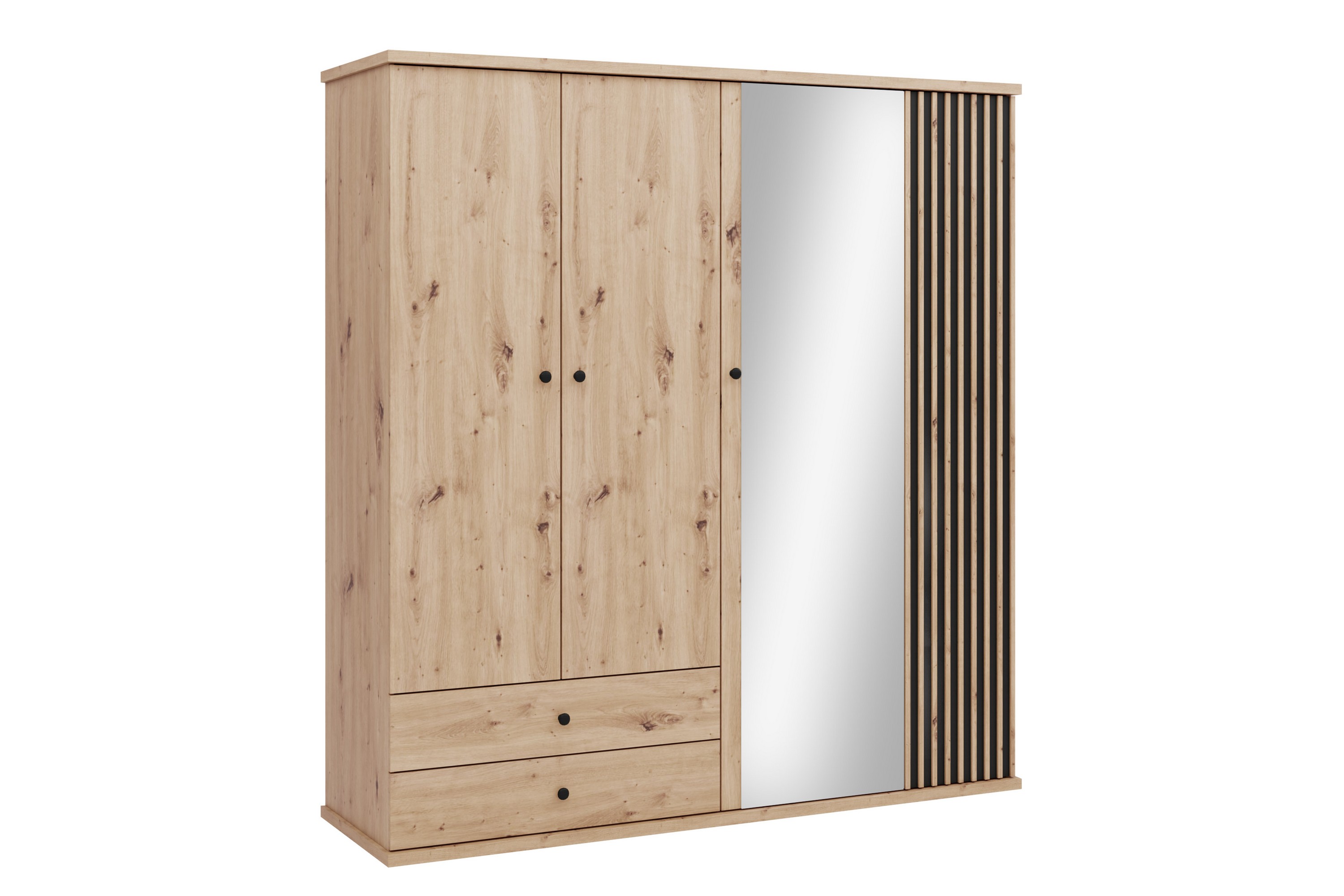 Aldbrough Garderob med Spegel 200x213 cm Brun/Svart