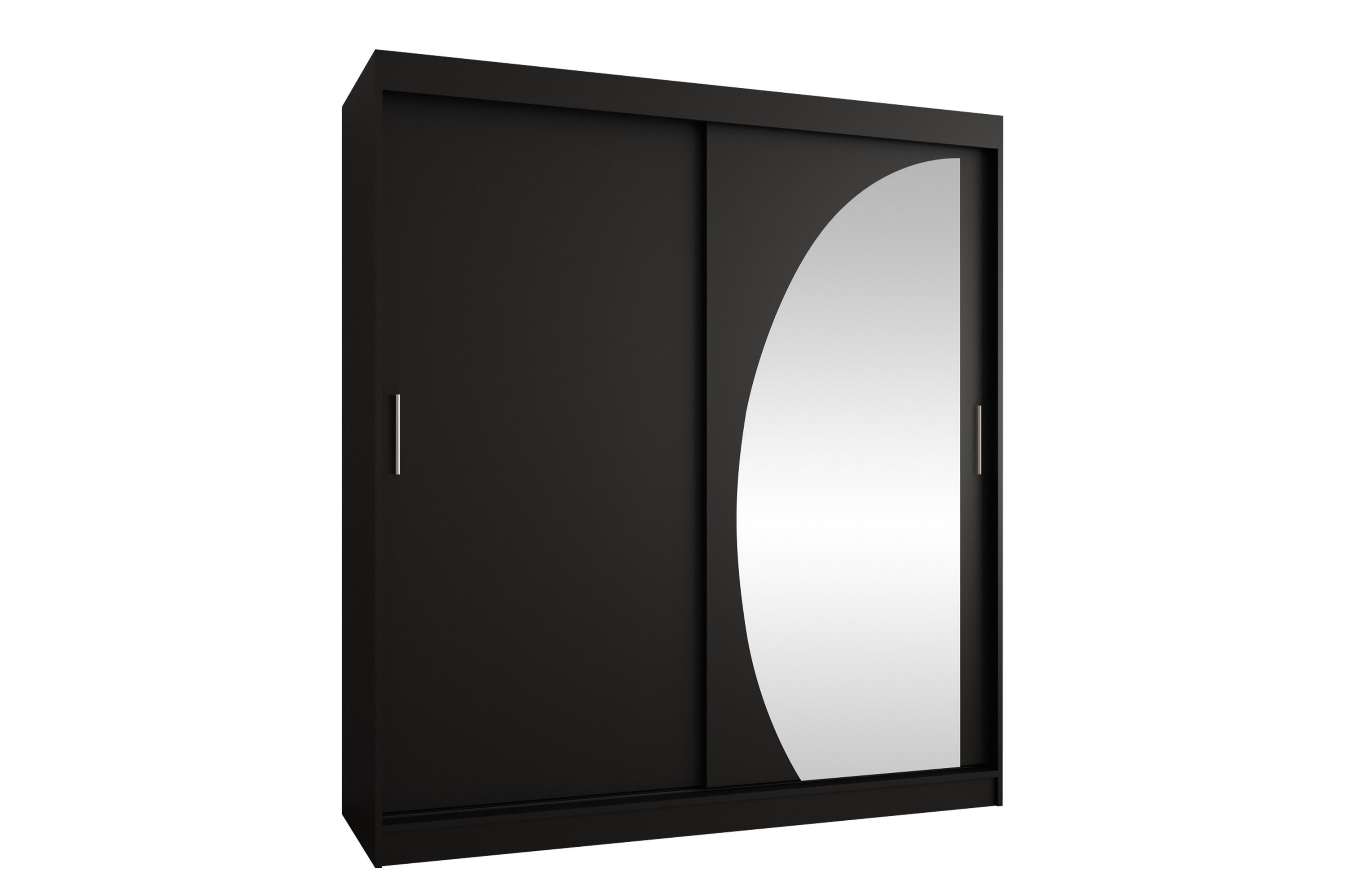 amira garderob m. spegel 180x200 cm - brun/svart