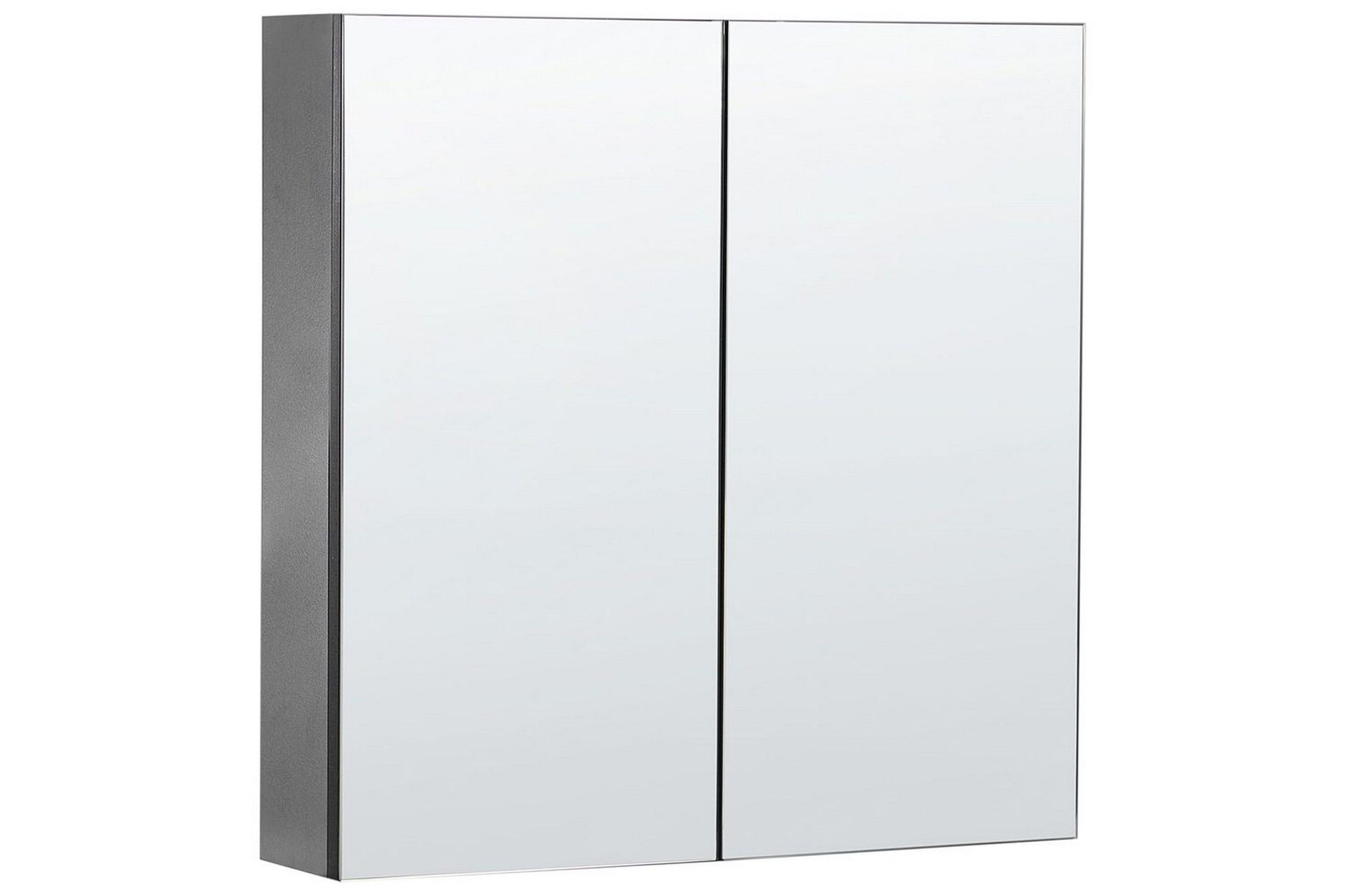Badrumsskåp med spegel Navarra Svart, Silver, 60x14x60 cm - Svart, Silver, 60x14x60 cm