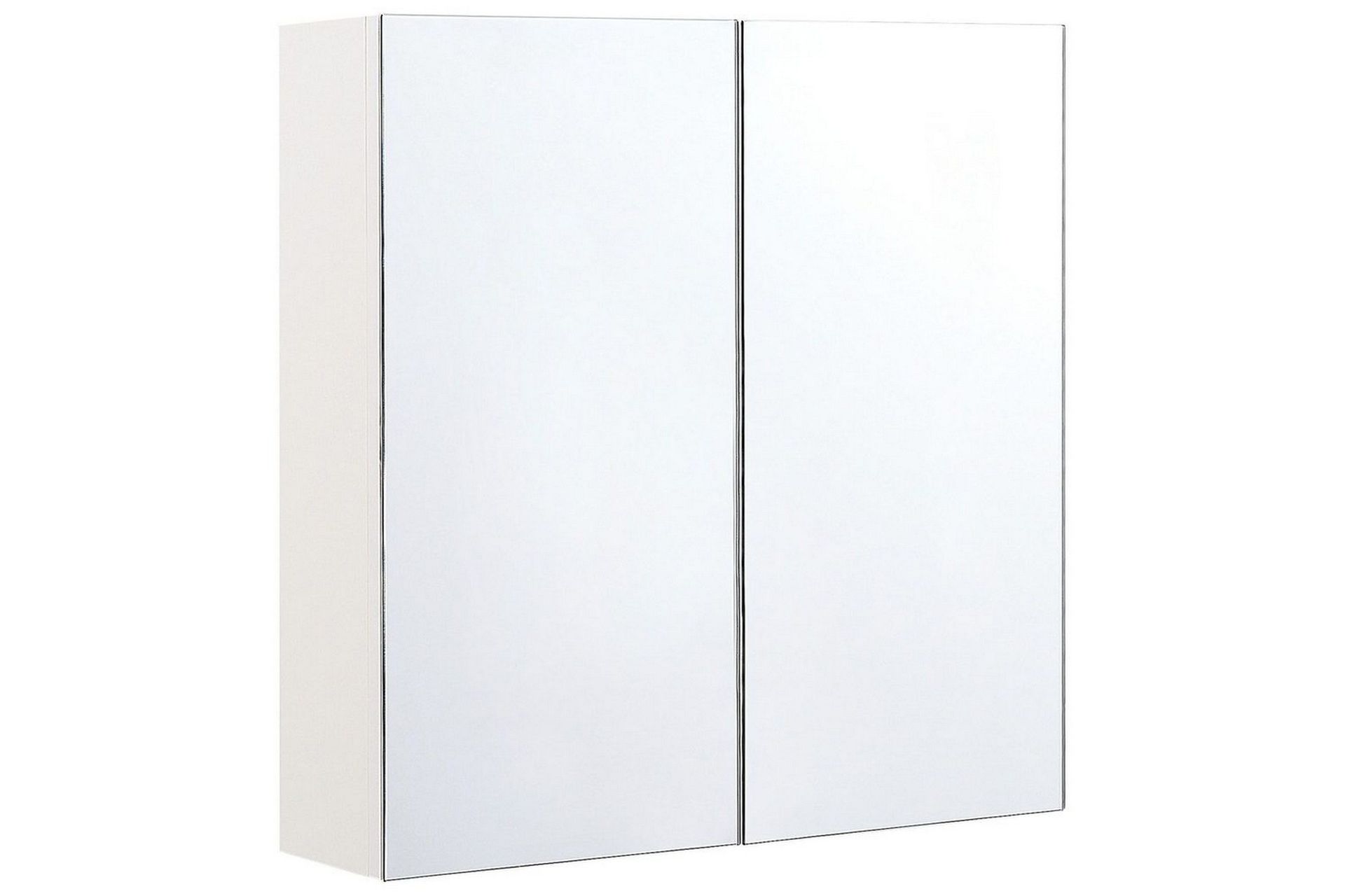 Badrumsskåp med spegel Navarra Vit, Silver, 60x14x60 cm - Vit, Silver, 60x14x60 cm