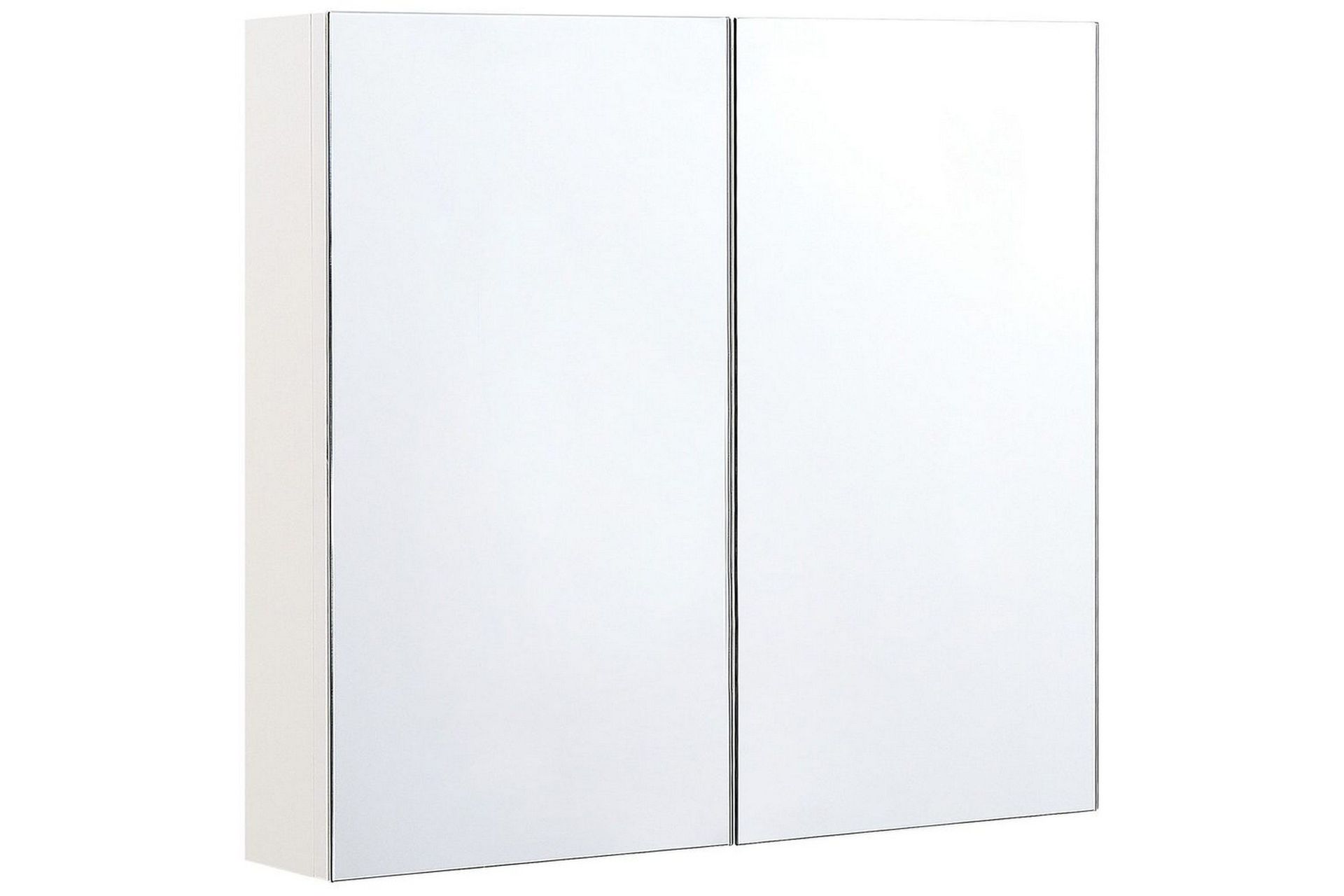 Badrumsskåp med spegel Navarra Vit, Silver, 80x14x70 cm - Vit, Silver, 80x14x70 cm