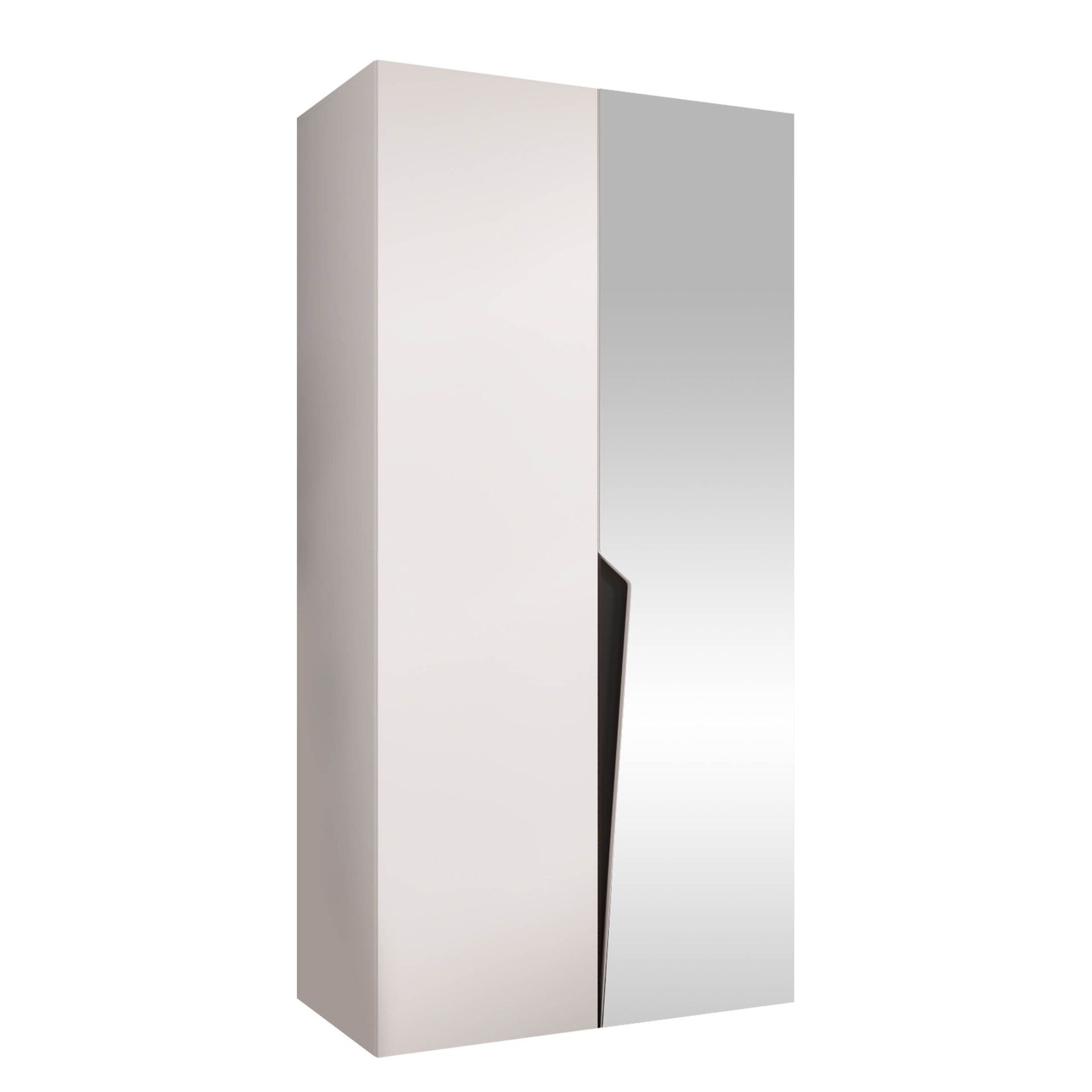 Barile Garderob med spegel 100 cm - Vit/svart