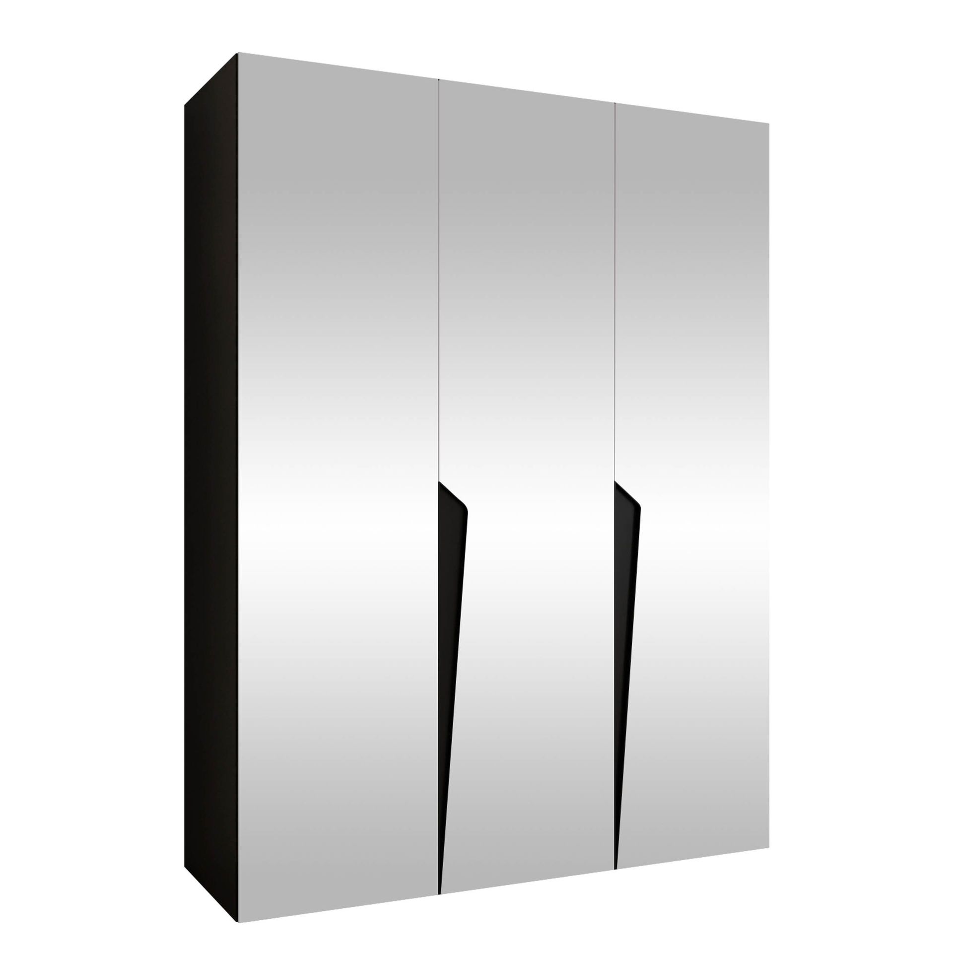 Barile Garderob med spegel 150 cm - svart