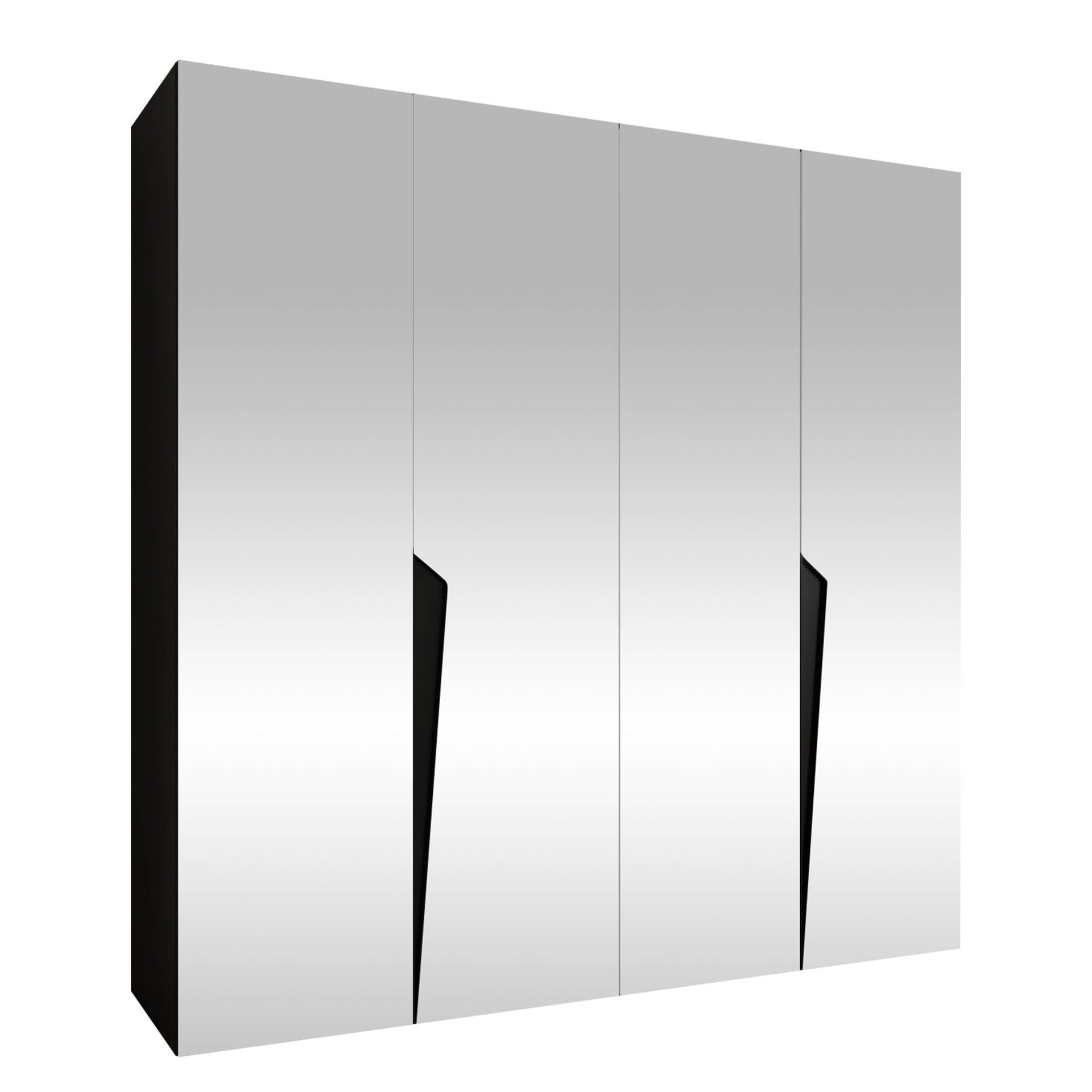 Barile Garderob med spegel 200 cm - svart