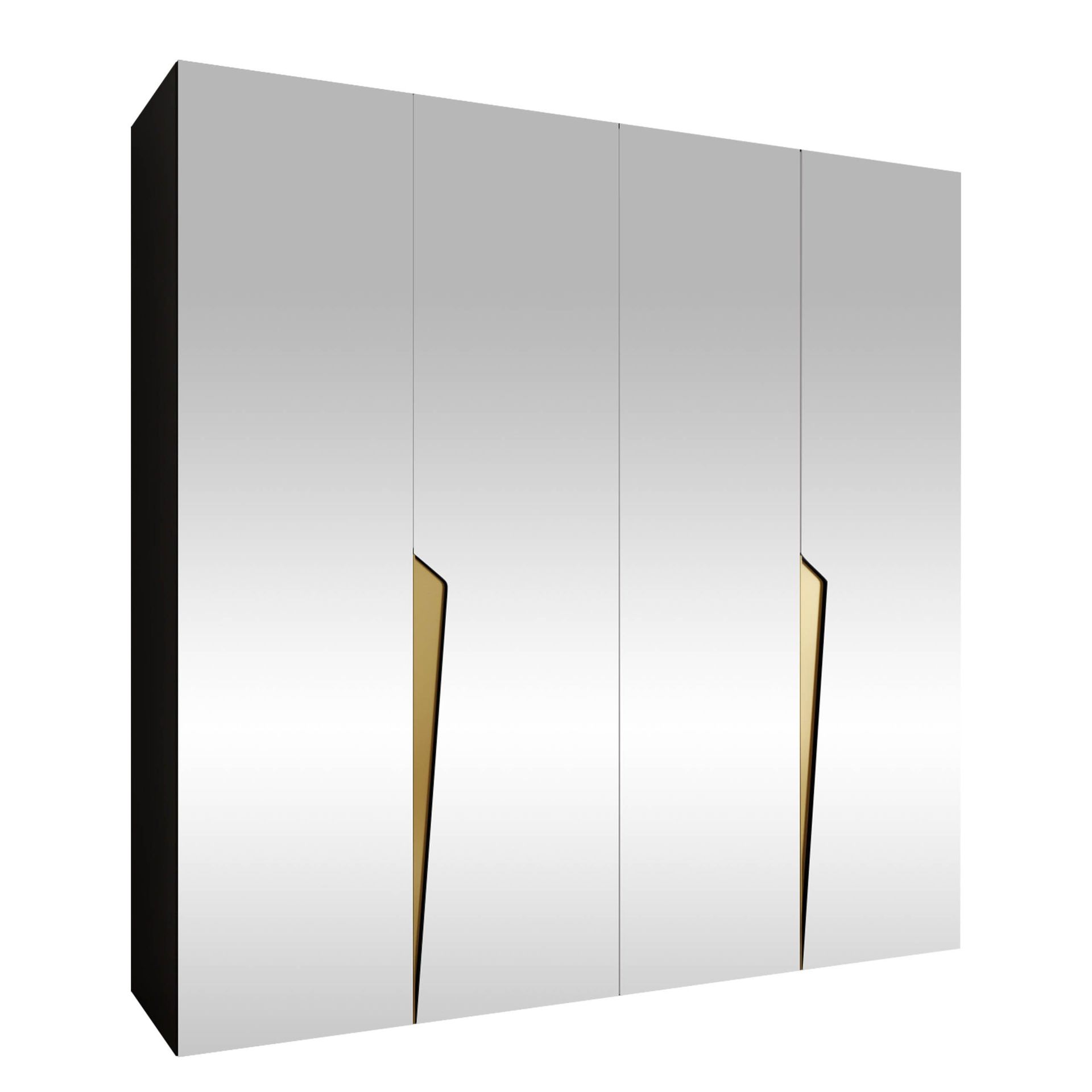 Barile Garderob med spegel 200 cm - svart