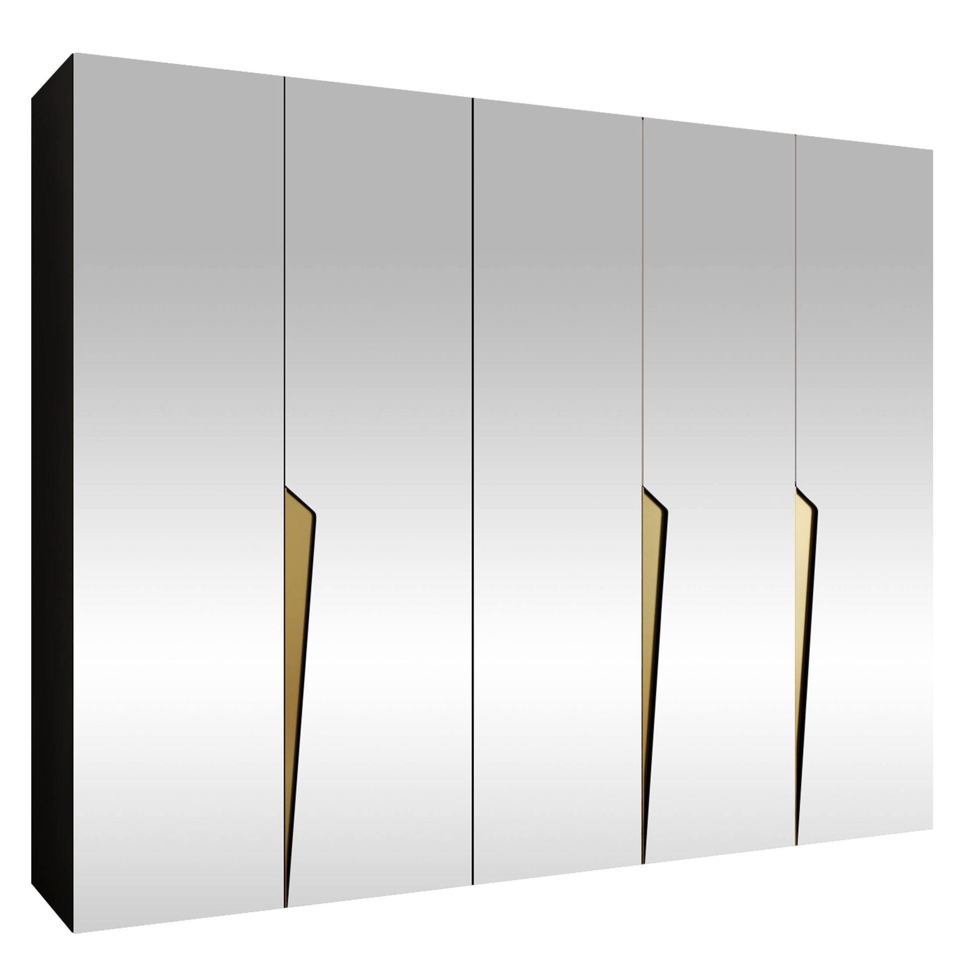 Barile Garderob med spegel 250 cm - svart