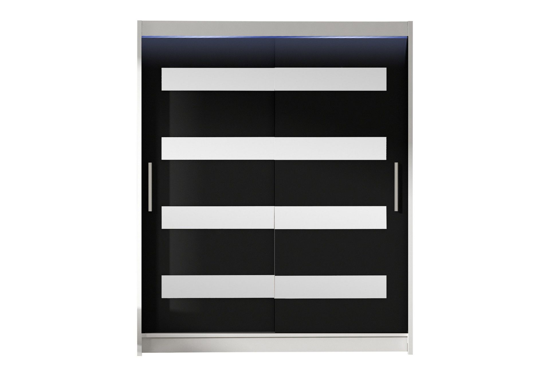 bay garderob m. spegel 150x200 cm - svart/vit