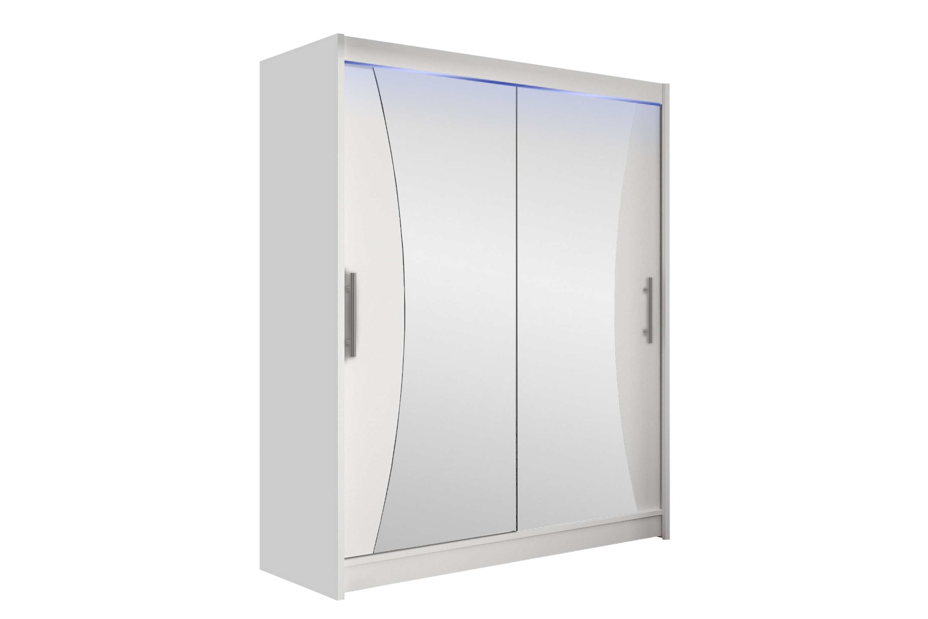 bay garderob m. spegel 150x200 cm - vit