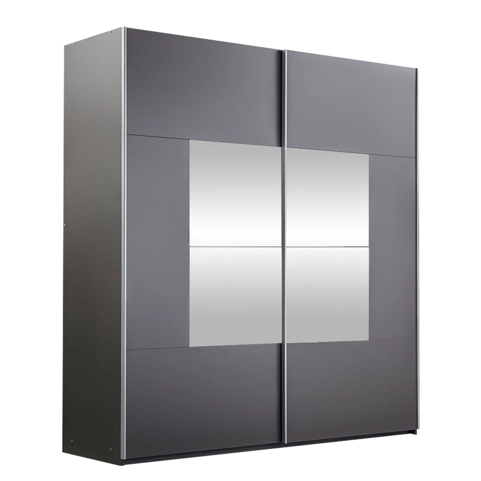binche garderob med spegel 200x215 cm - grå