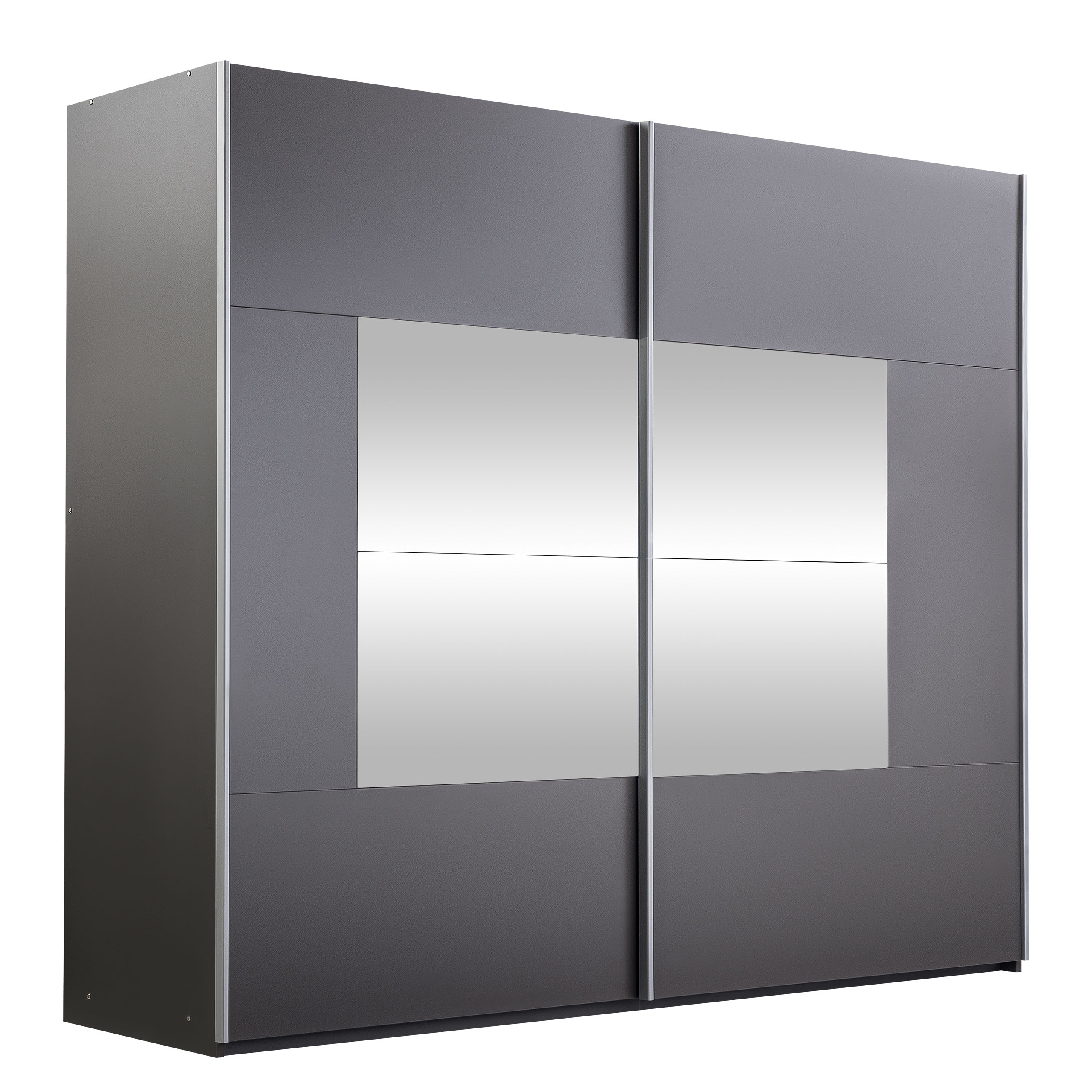 binche garderob med spegel 250x215 cm - grå