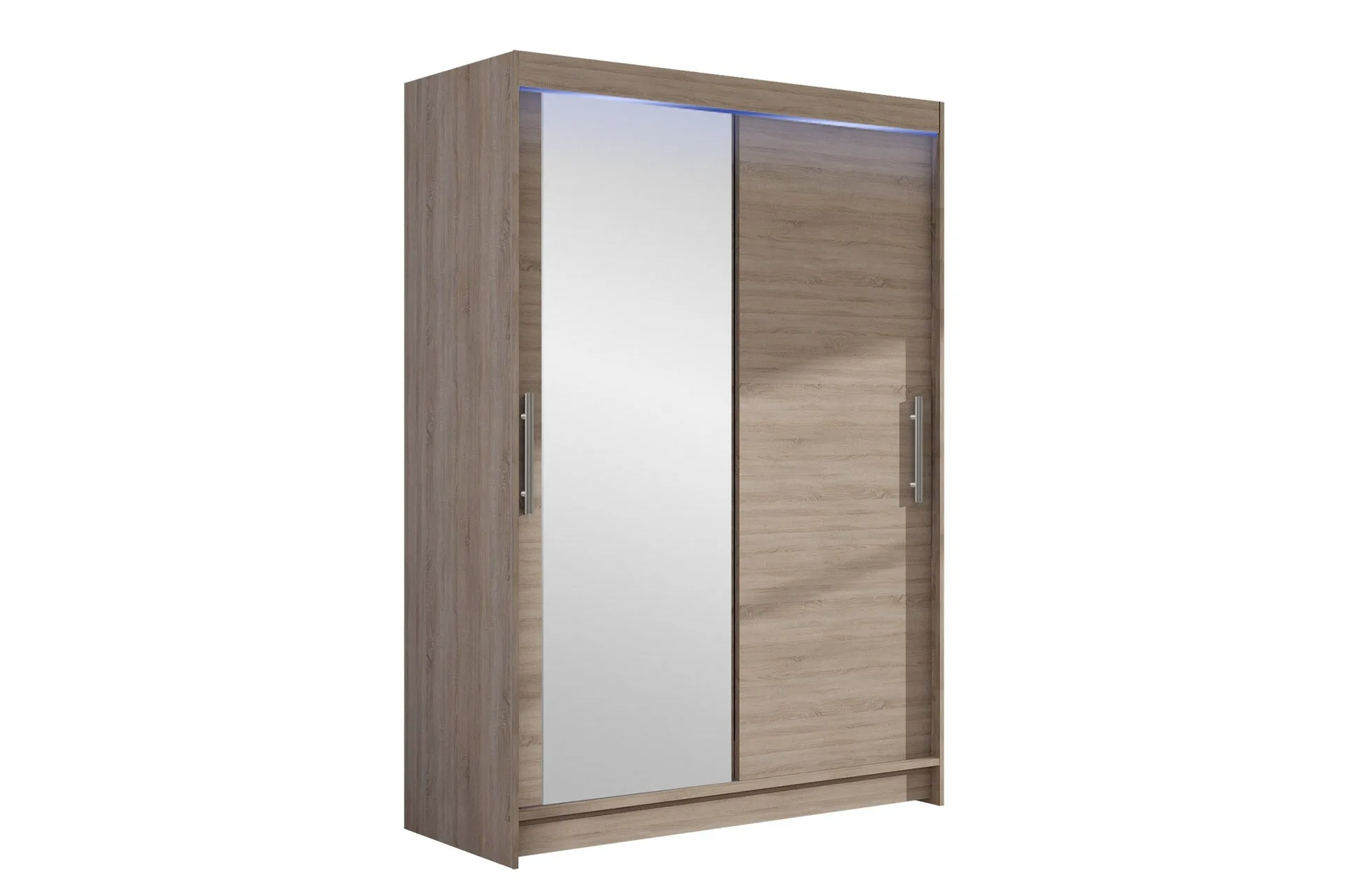 Biscayne Garderob med Spegel 120 cm i Ljust Tr&auml; - Beige