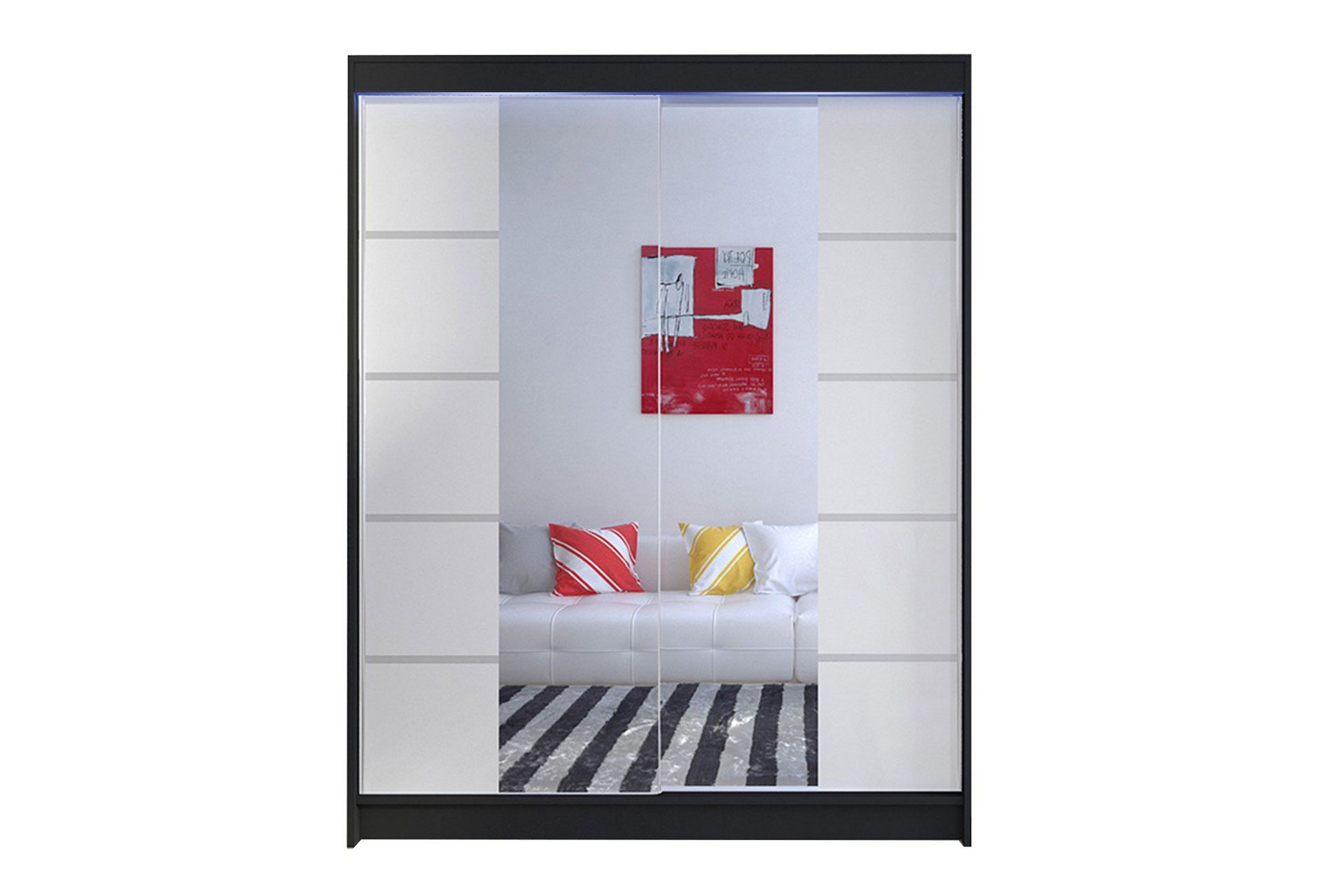 Camino Garderob + LED - Svart/RGB LED