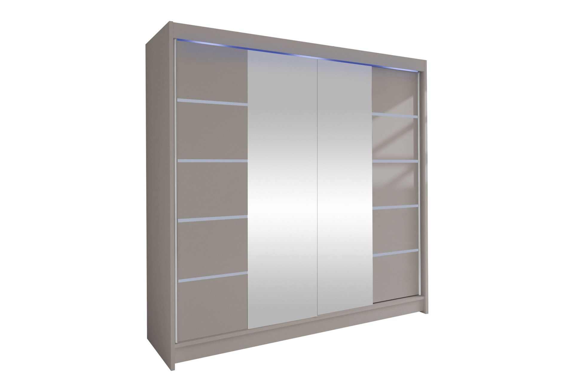 canderbury garderob m. spegel 180x215 cm - beige