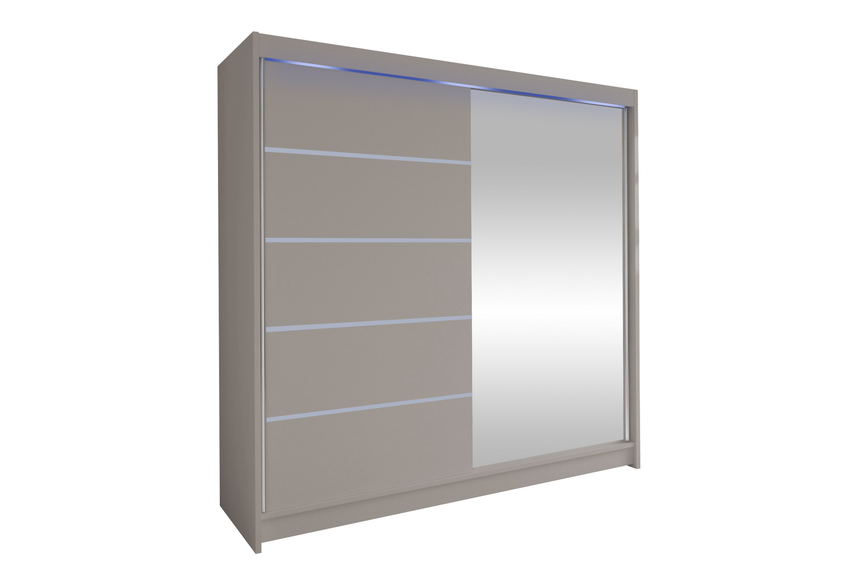 canderbury garderob m. spegel 180x215 cm - beige