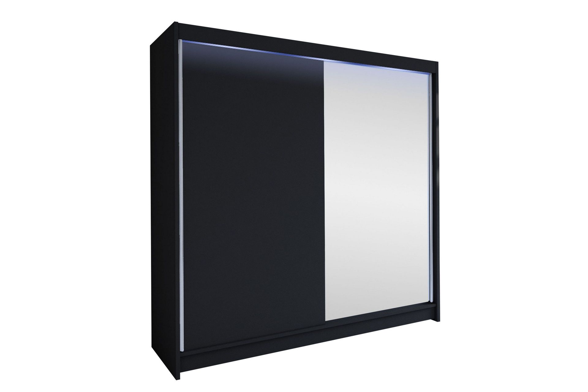 Canderbury Garderob m. Spegel 180x215 cm - Svart