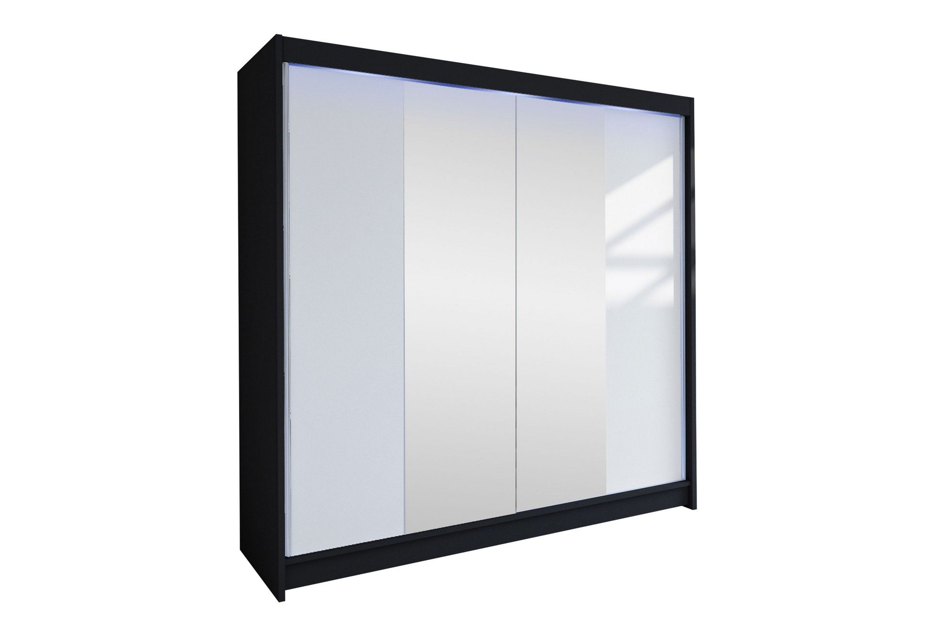 Canderbury Garderob m. Spegel 180x215 cm - Svart/Vit