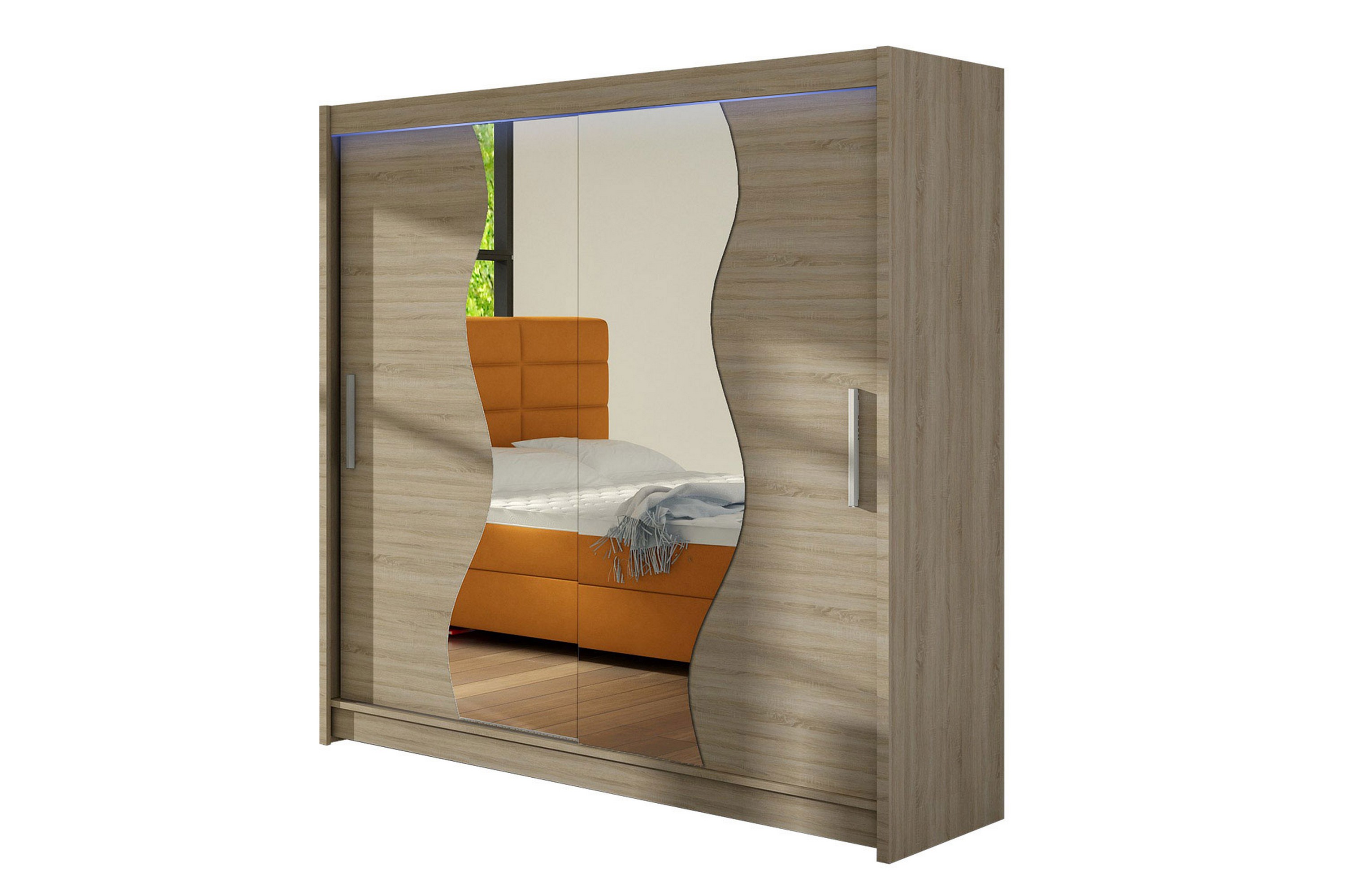 Dravon Garderob med Spegel 180x215 cm Beige