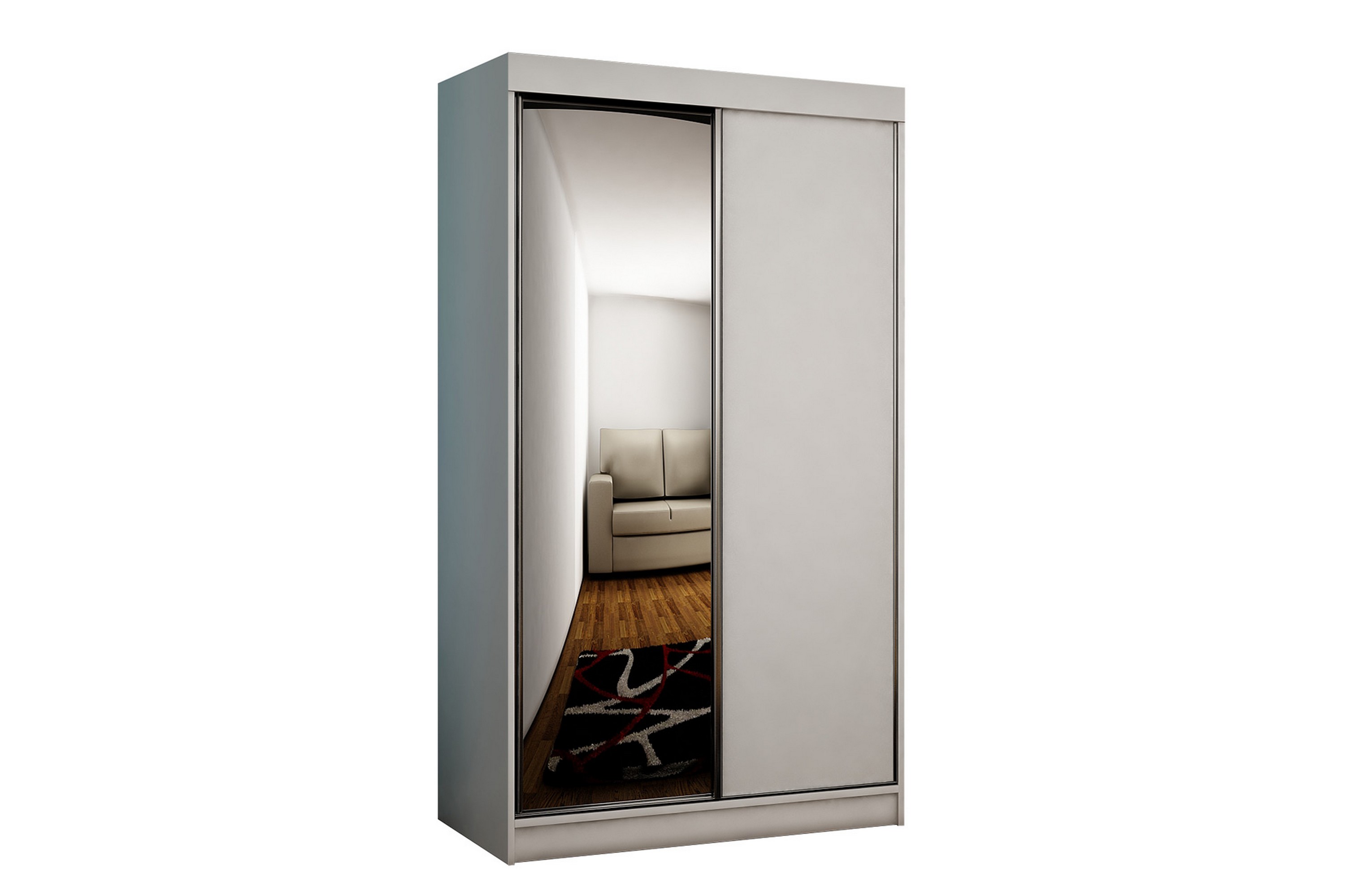 dunkra garderob m. spegel 100x200 cm - vit