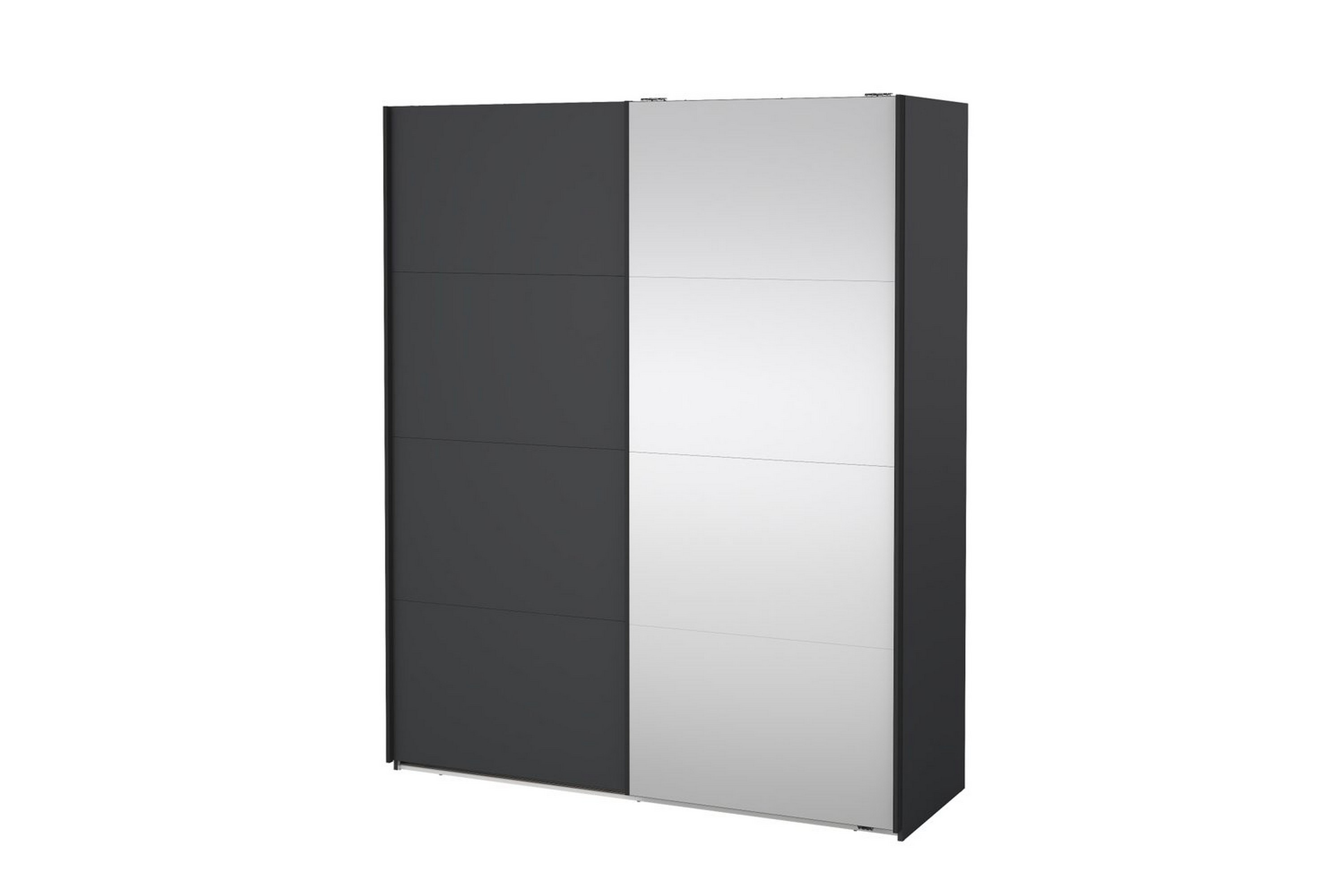 elvos garderob med spegel 179x220 cm - svart