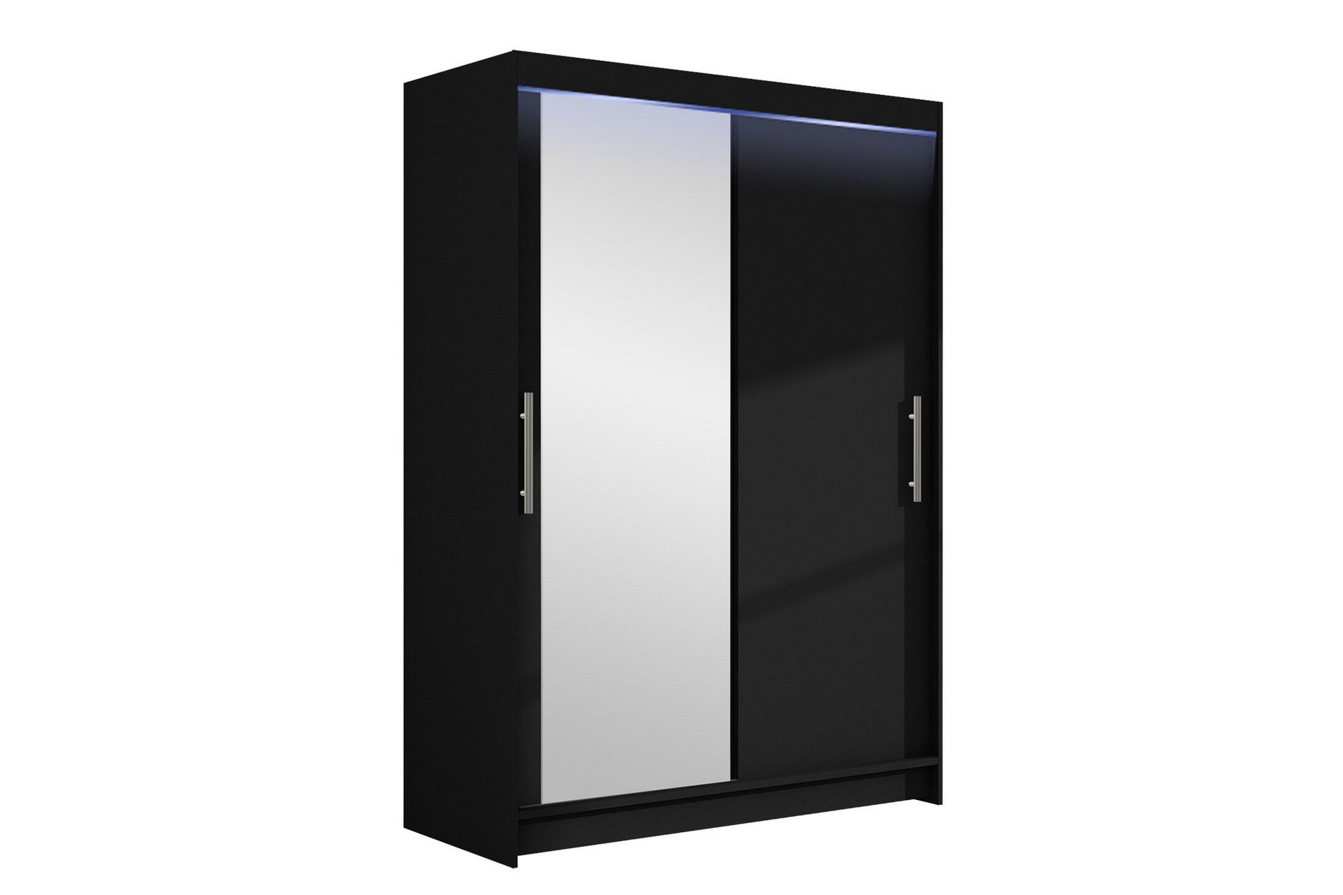 estella garderob med spegel 120x200 cm - svart
