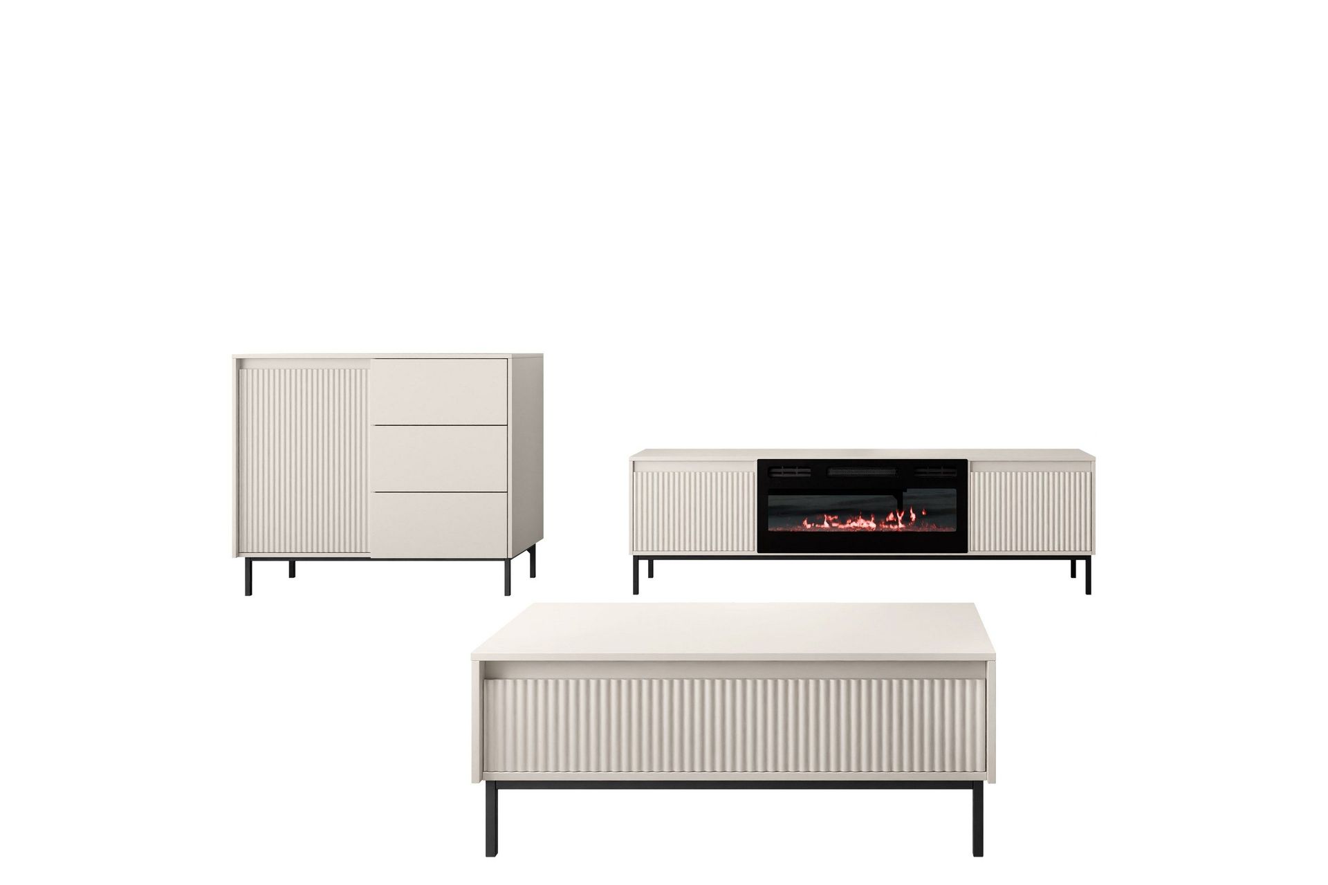 Bjurholm Möbelset För Vardagsrum - Beige