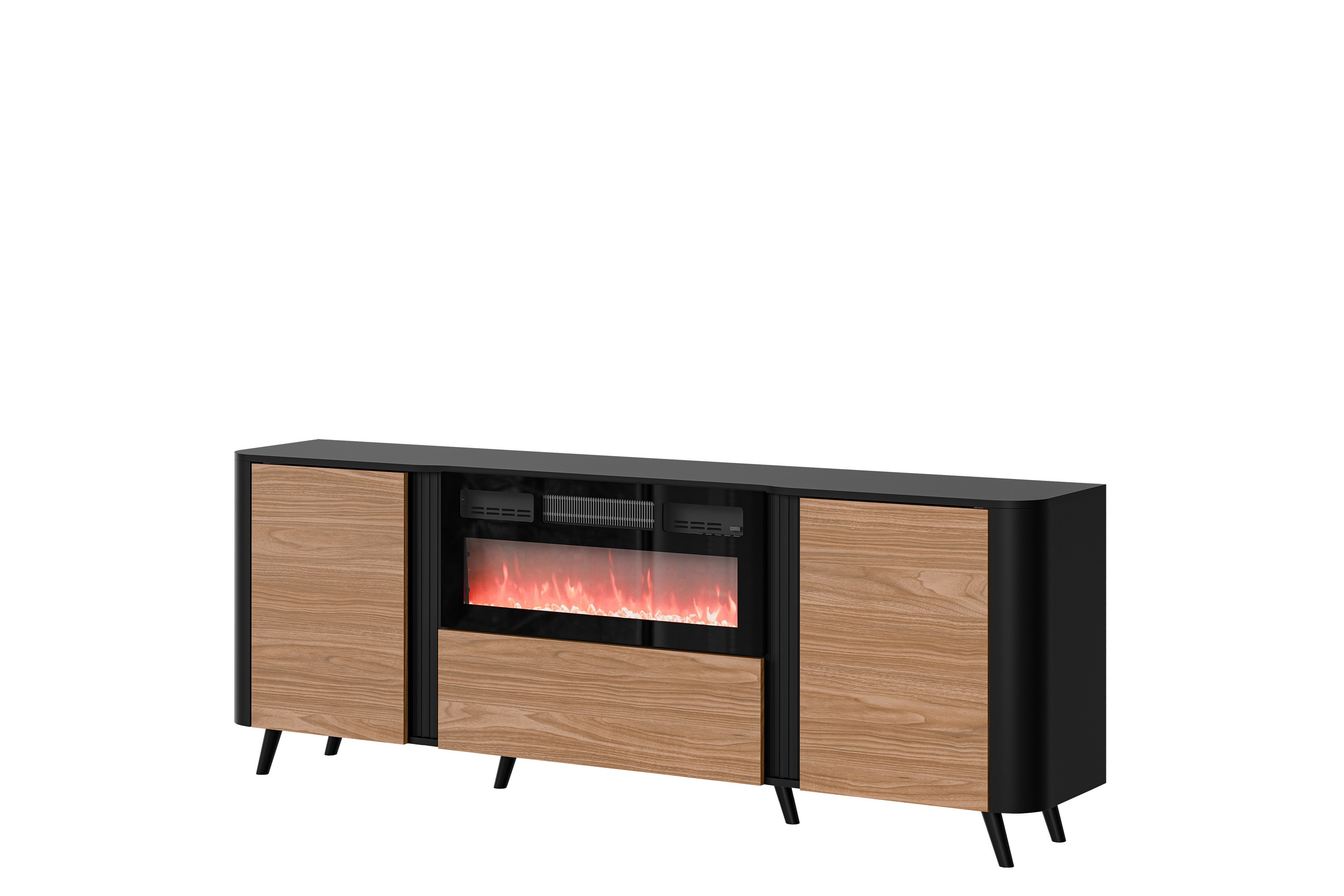 ByråClement 200 cm Svart/Brun