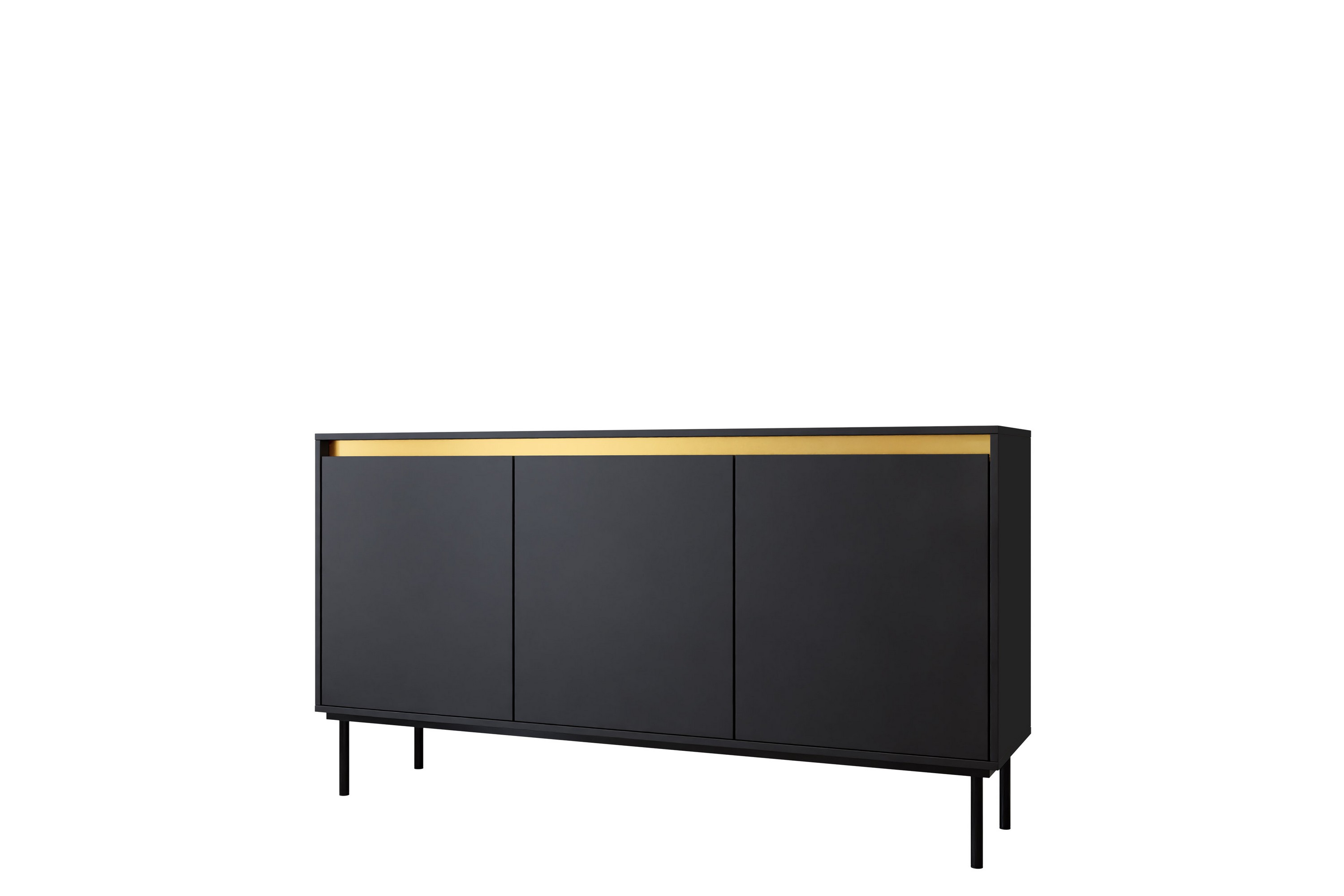 ByråHollander 160 cm Svart/Guld