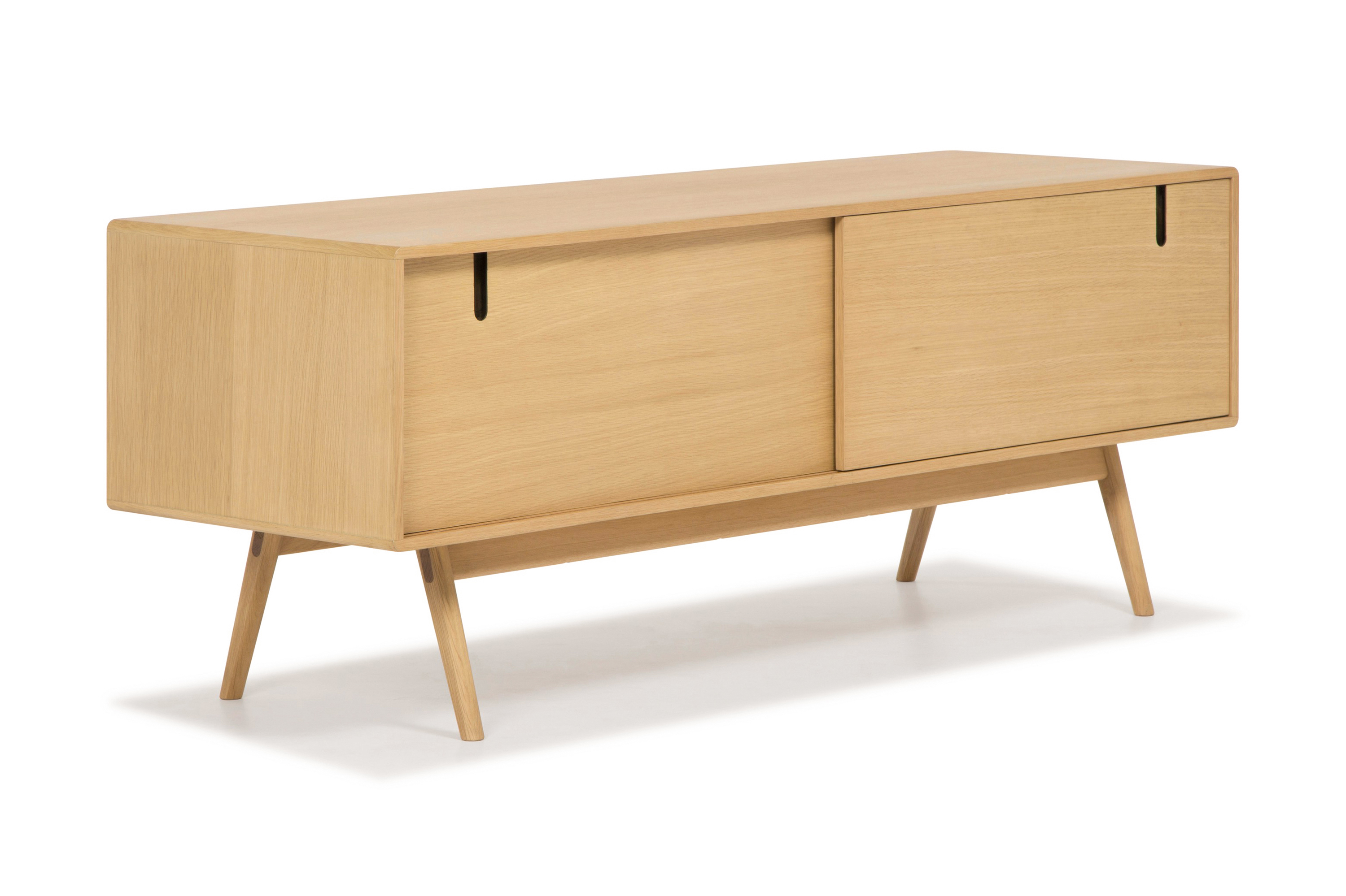TV-bänk Skagana 160x50 cm Massiv Ek Brun