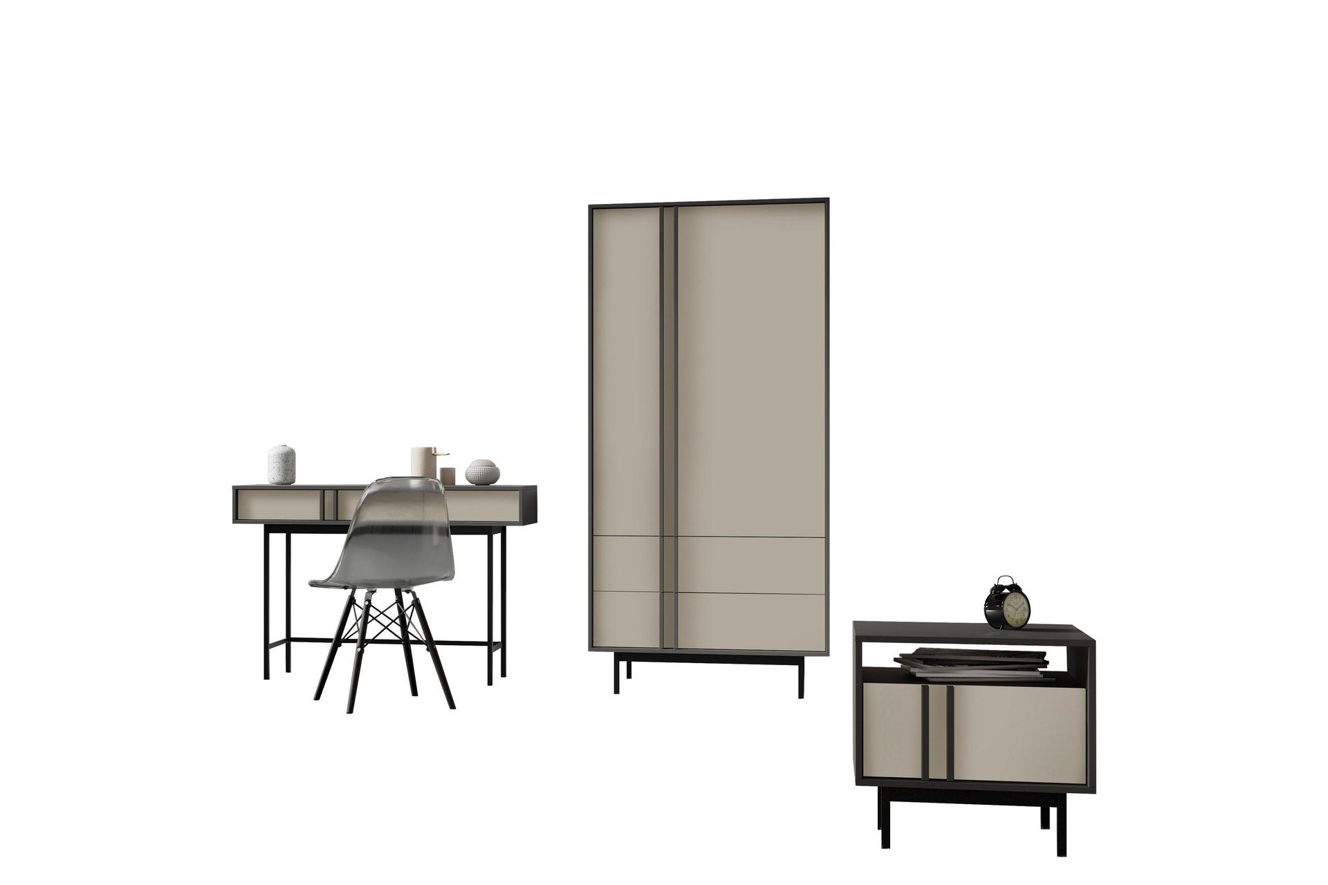 Farshian Möbelset För Vardagsrum - Grå/Beige