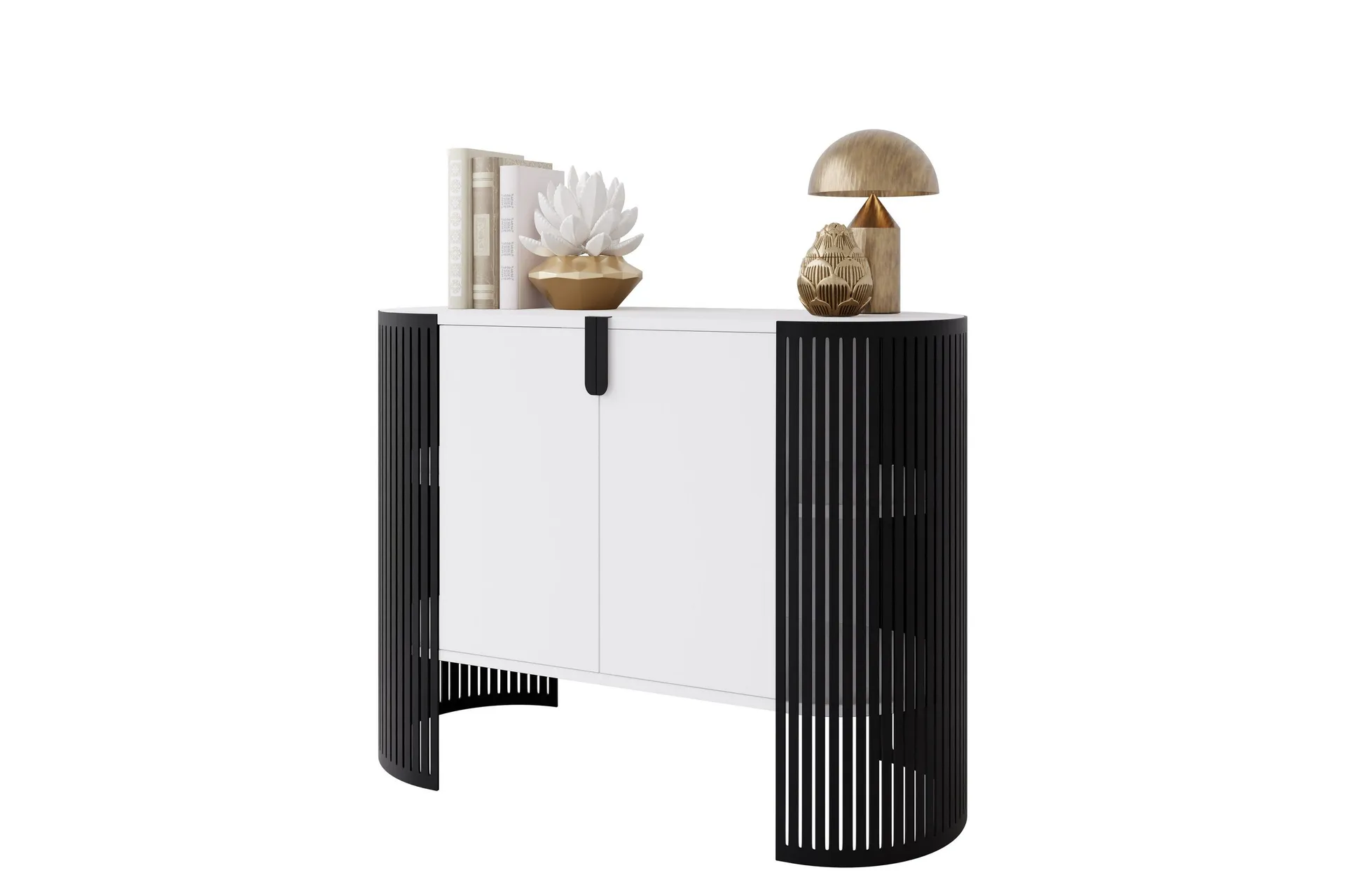 friend skänk 120x40 cm - vit/svart