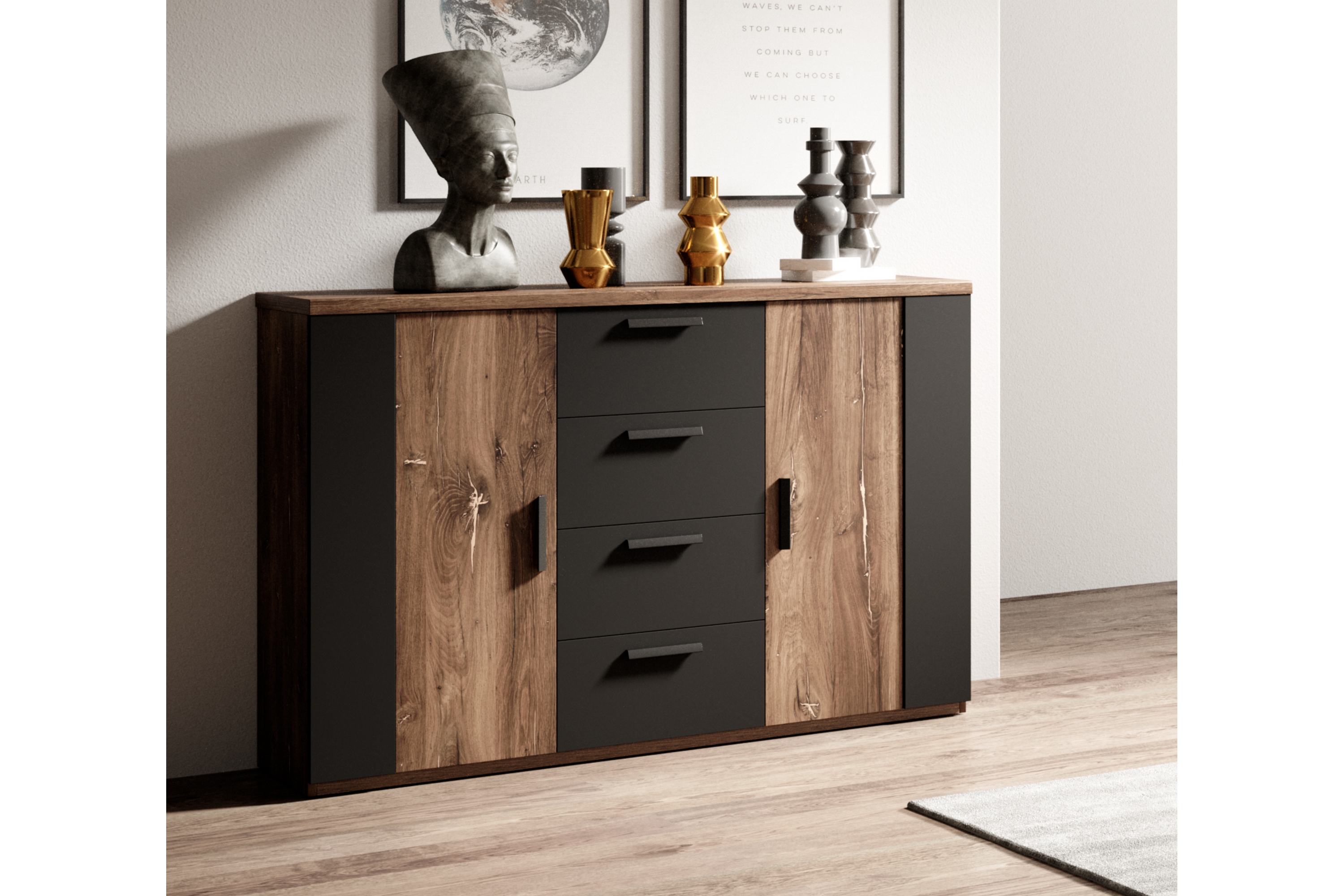 Förvaringskista Urbina 132 cm Mörkbrun/Svart