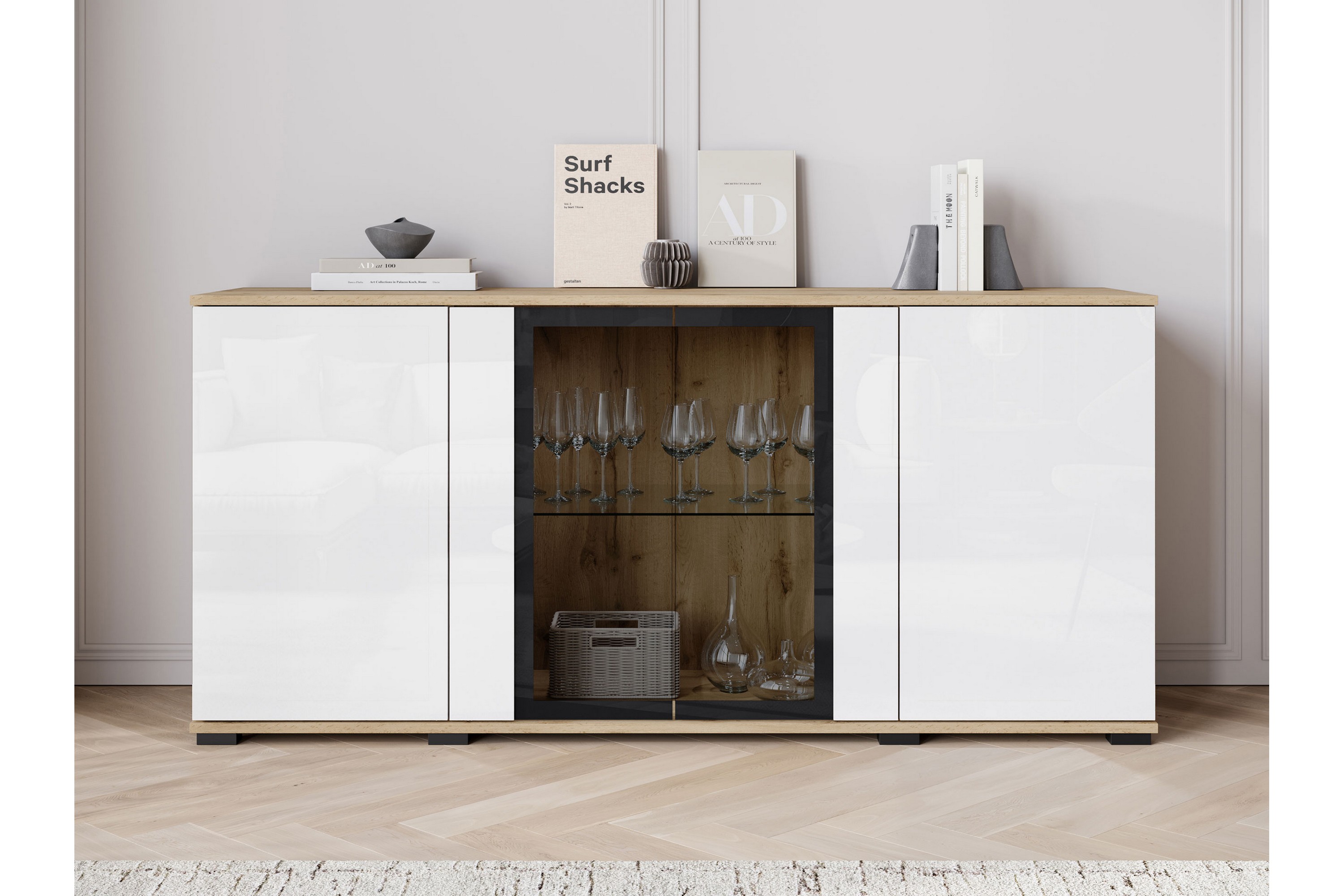 gamal skänk 150x40 cm - brun