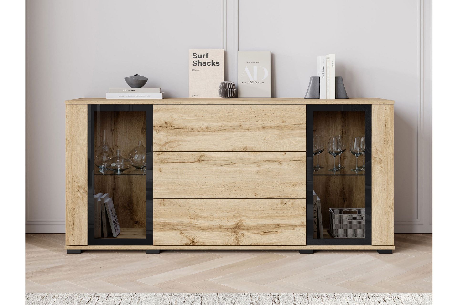 Gamal Sk&auml;nk 150x40 cm - Brun/Svart