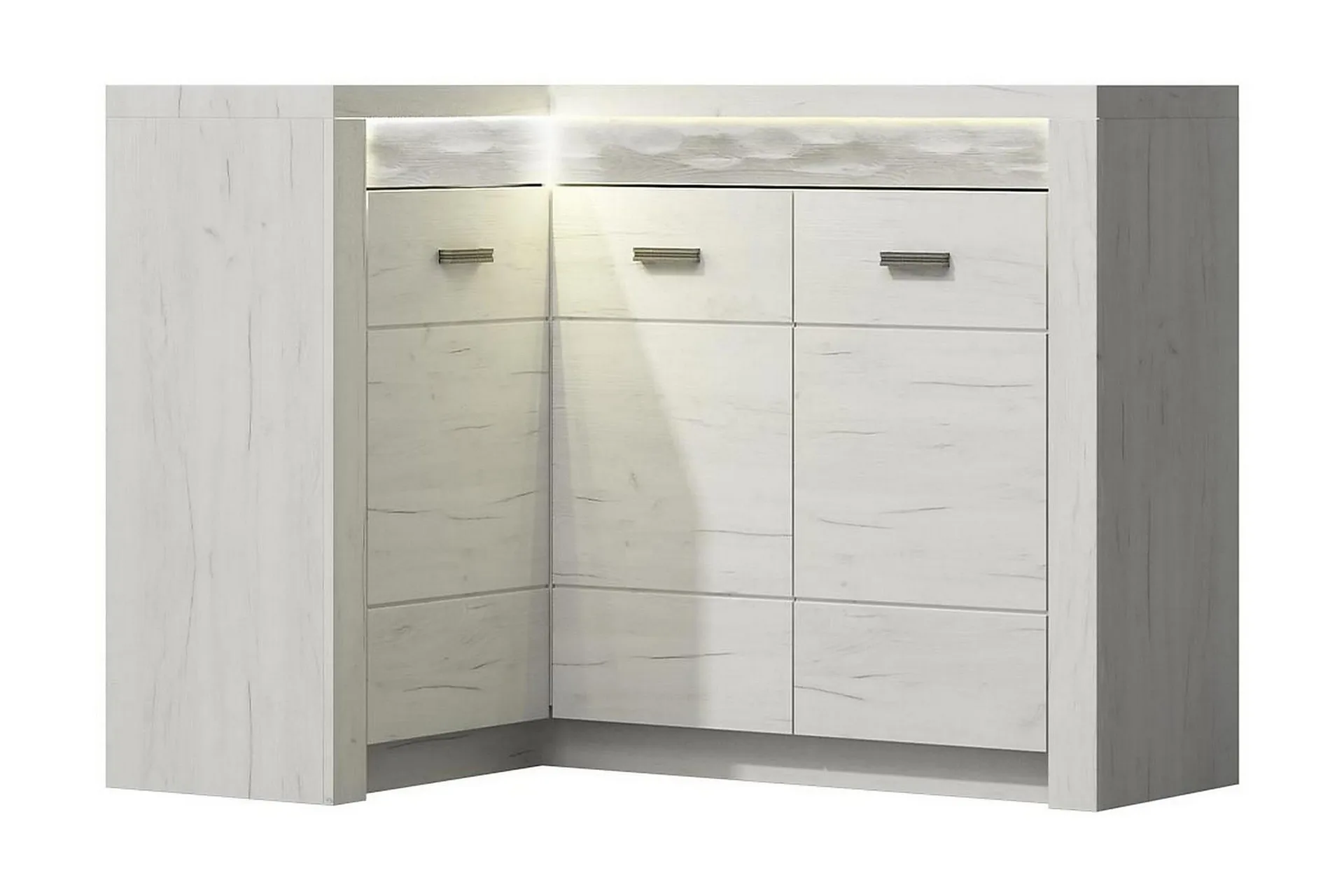 Indianapolis Skänk 131x42x104 cm - Beige/Grå/Vit