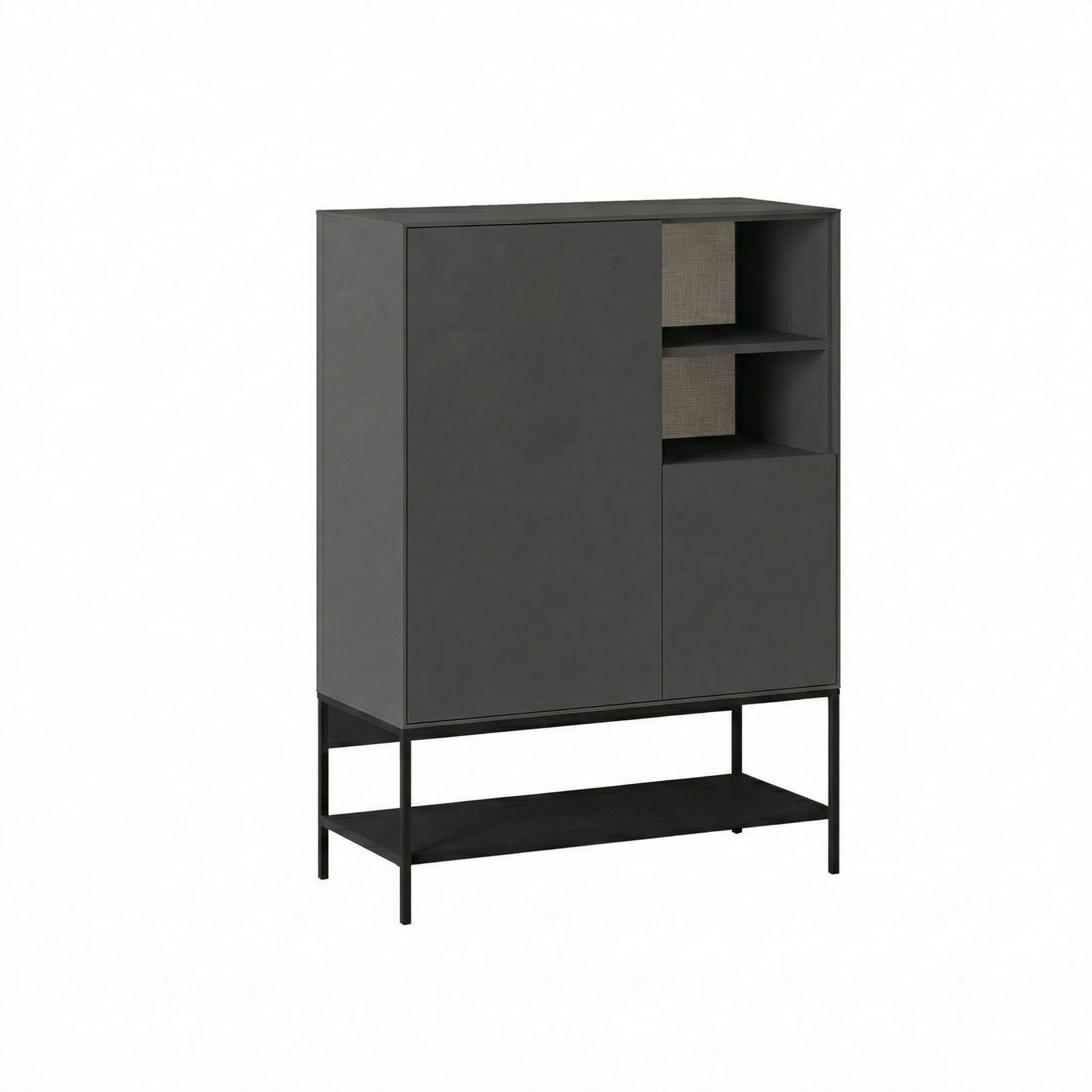 Kenvor Sideboard 90x125x40 cm - Antracit/Trä/Svart