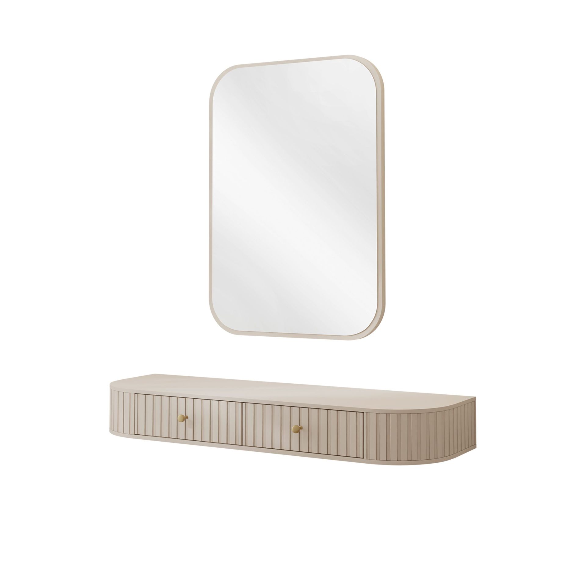 Maggio Sminkbord med spegel 123 cm - beige