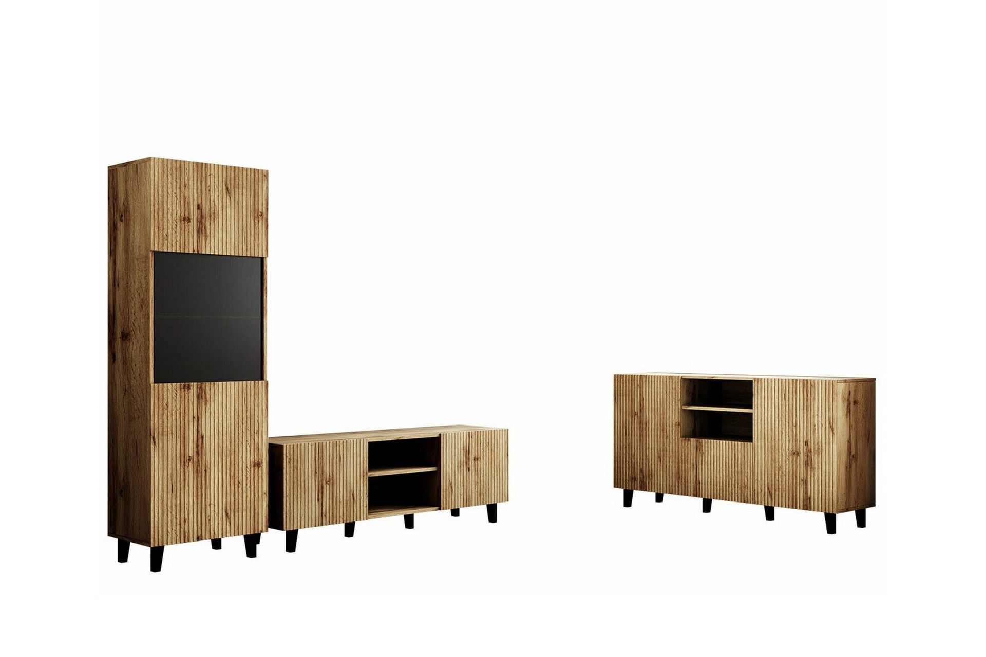 Strontian Möbelset För Vardagsrum Scandinavian Choice Black -