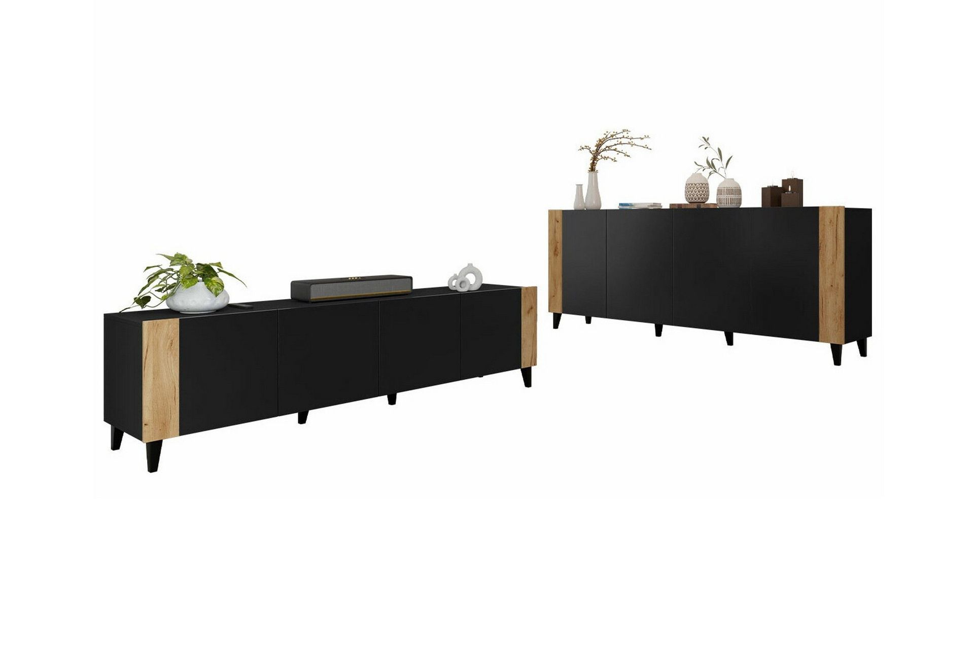 Strontian Möbelset För Vardagsrum Scandinavian Choice Black -