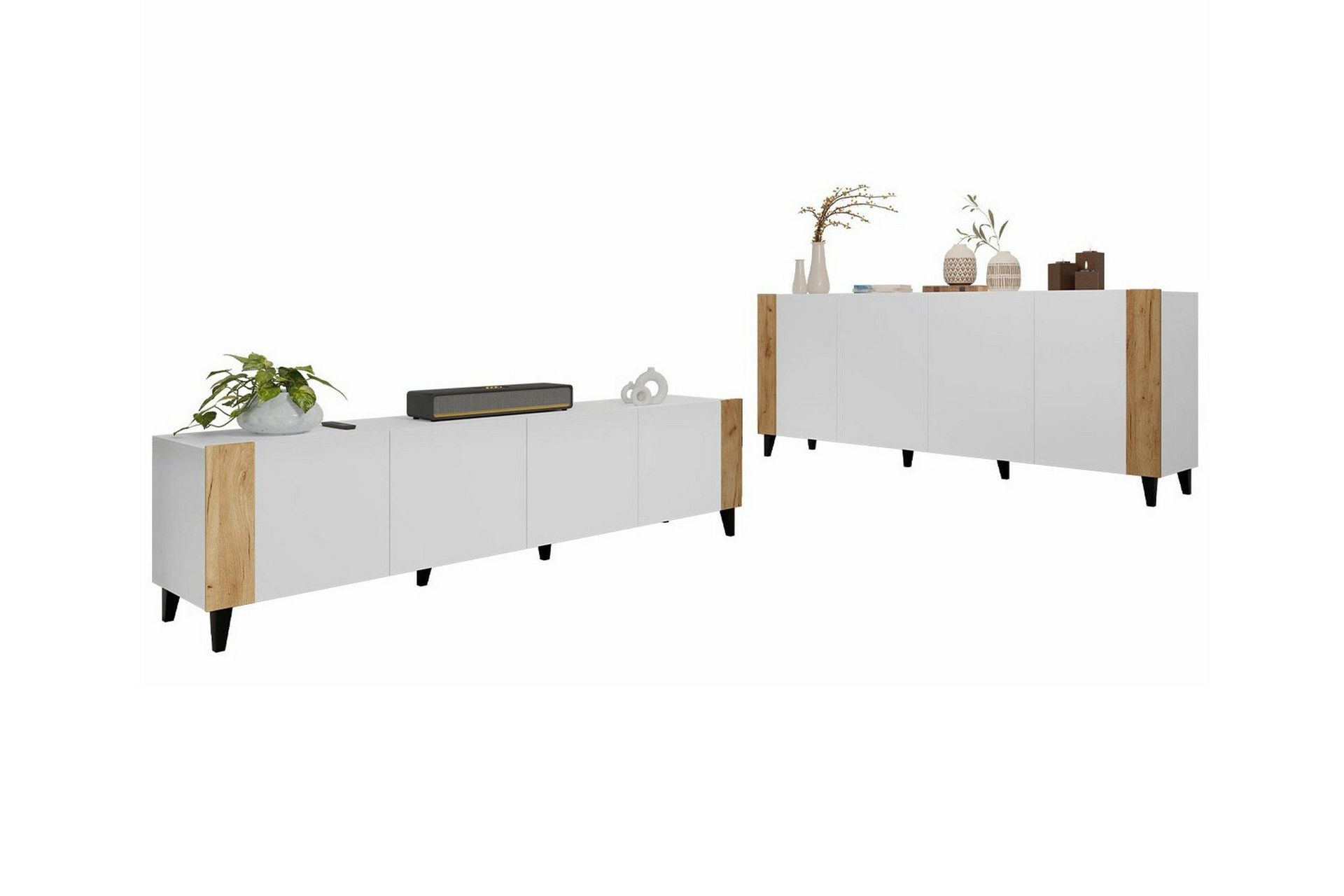 Strontian Möbelset För Vardagsrum Scandinavian Choice White -