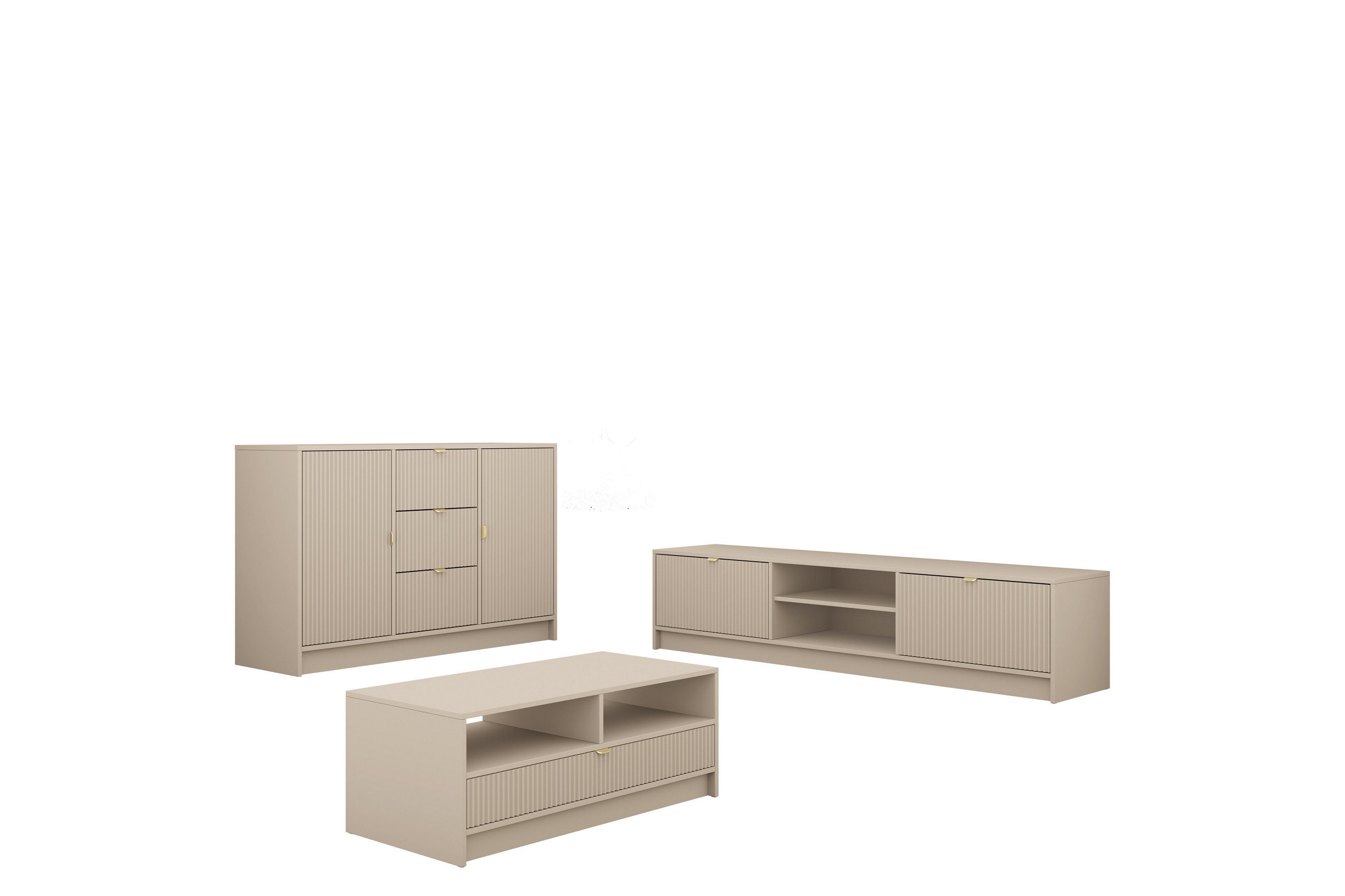 Möbelset För Vardagsrum Kintore Beige