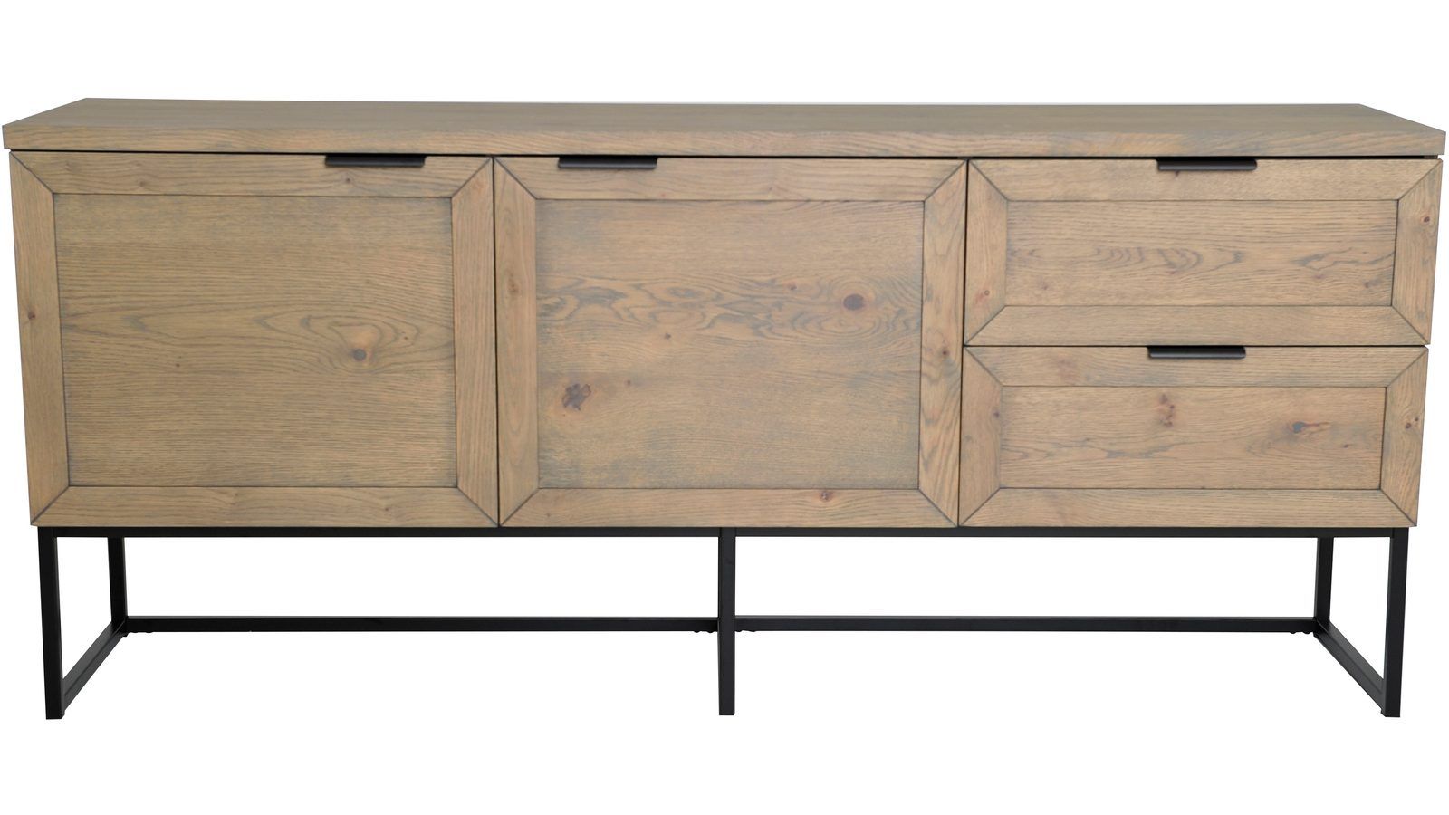 Sideboard Lindor - Oljad grå ekfaner