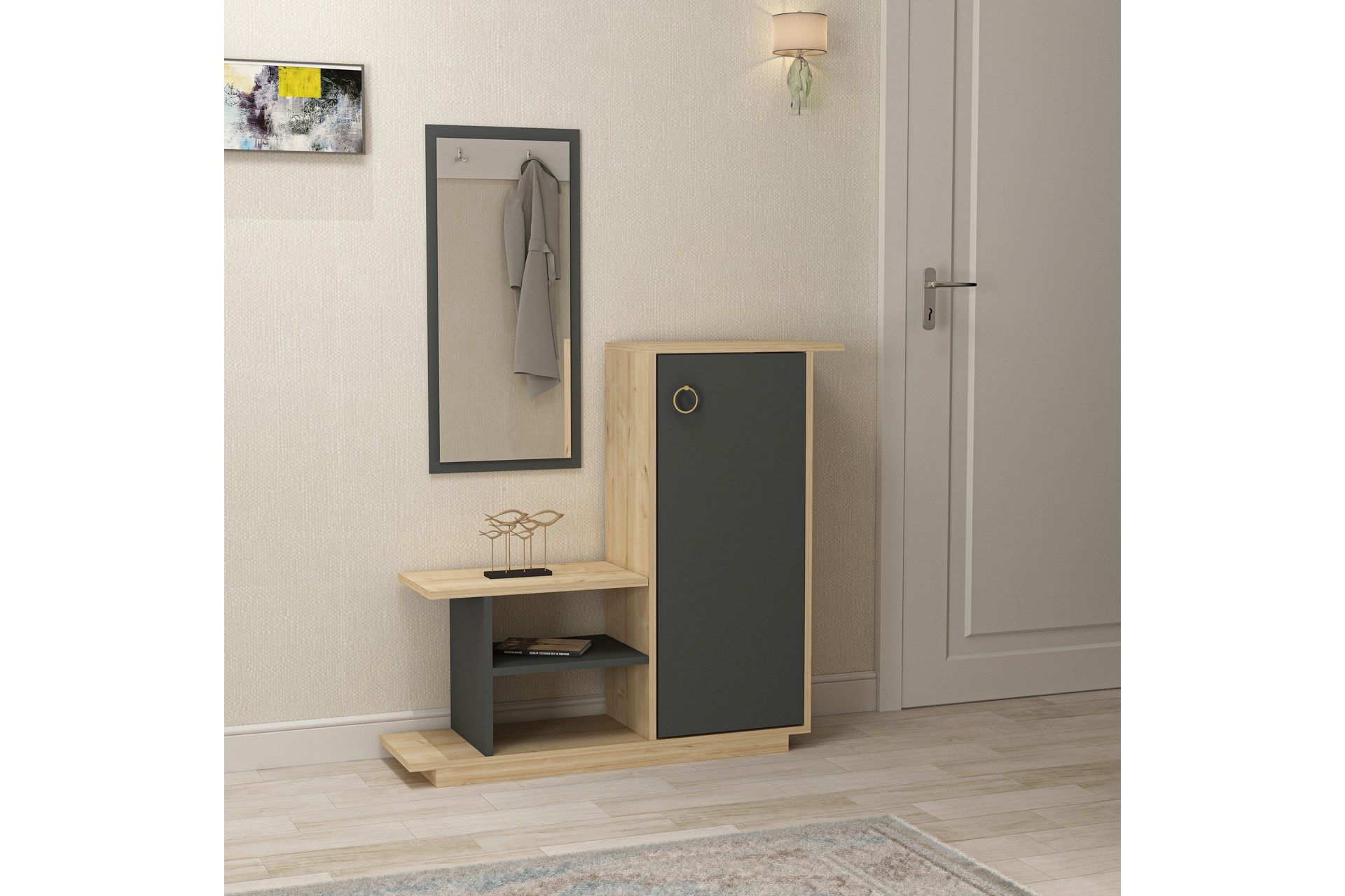 Glatton Sideboard 80 cm - Natur/Antracit