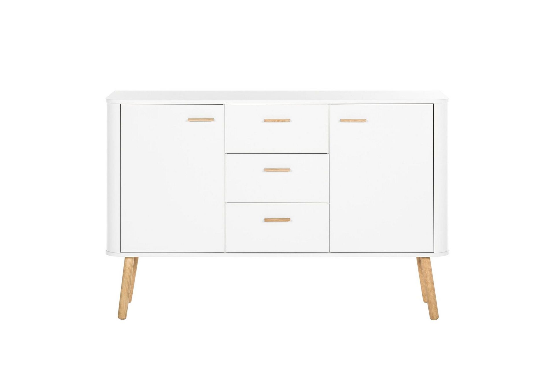 lausanne sideboard 136x40 cm - vit/natur